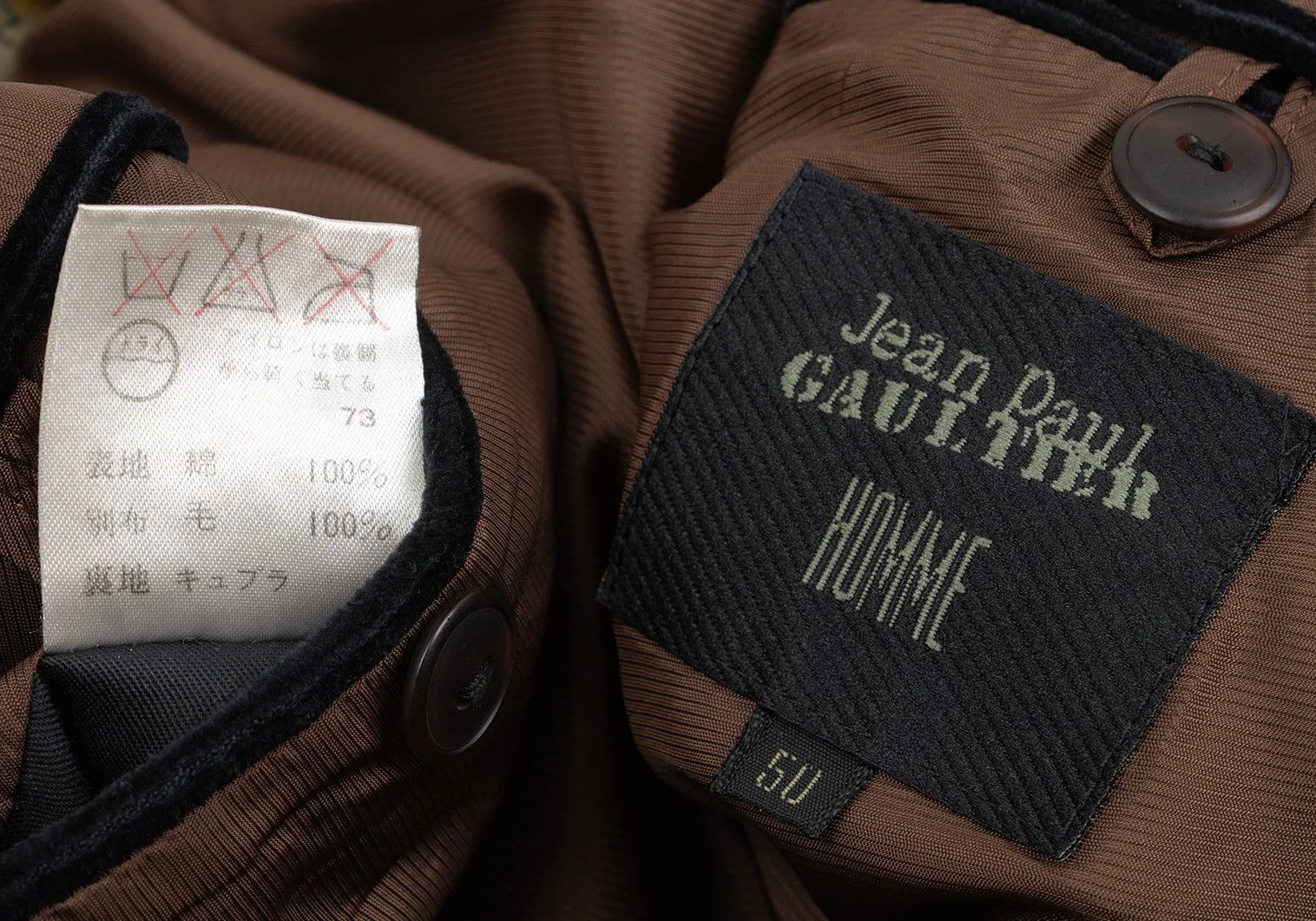 Jean Paul Gaultier Cotton Corduroy Peak Lapel Double Jacket in Black Size 50 Size US M / EU 48-50 / 2 - 20 Thumbnail