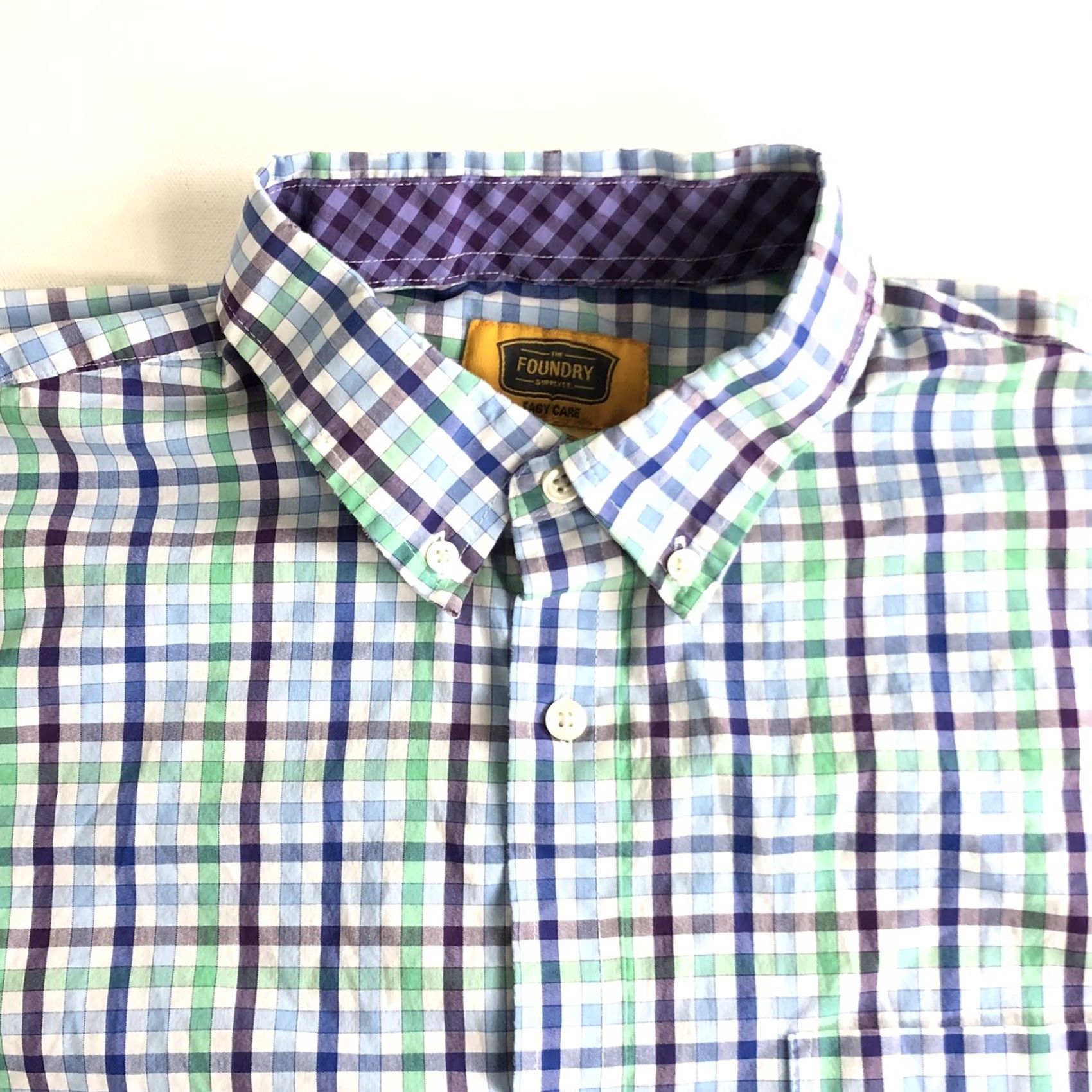 Vintage Foundry Shirt Mens LT Blue The Supply Plaid Button Down Long Sleeve Size R43 Size US L / EU 52-54 / 3 - 5 Thumbnail