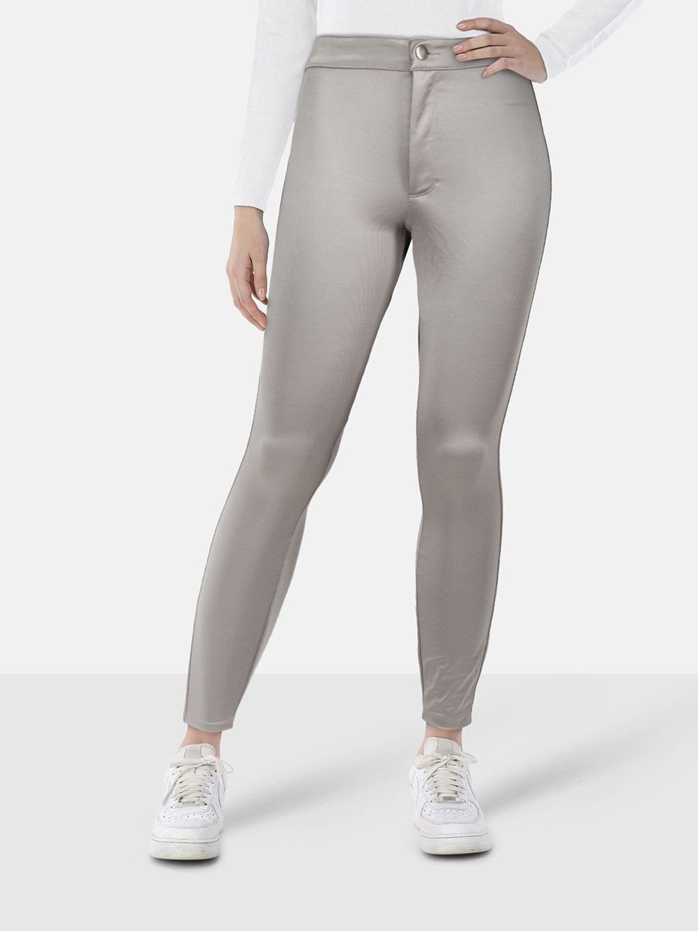SKIMS Grey Disco Skinny Trousers Size 27" / US 4 / IT 40 - 1 Thumbnail