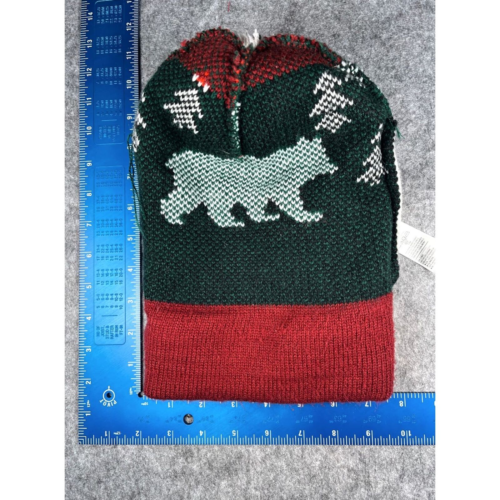 Old Navy Old Navy Beanie Toque Adult One Size White Red Knit 100% Acrylic Bear Trees Pom Hats Mens Womens Beanie - Size ONE SIZE - 6 Thumbnail