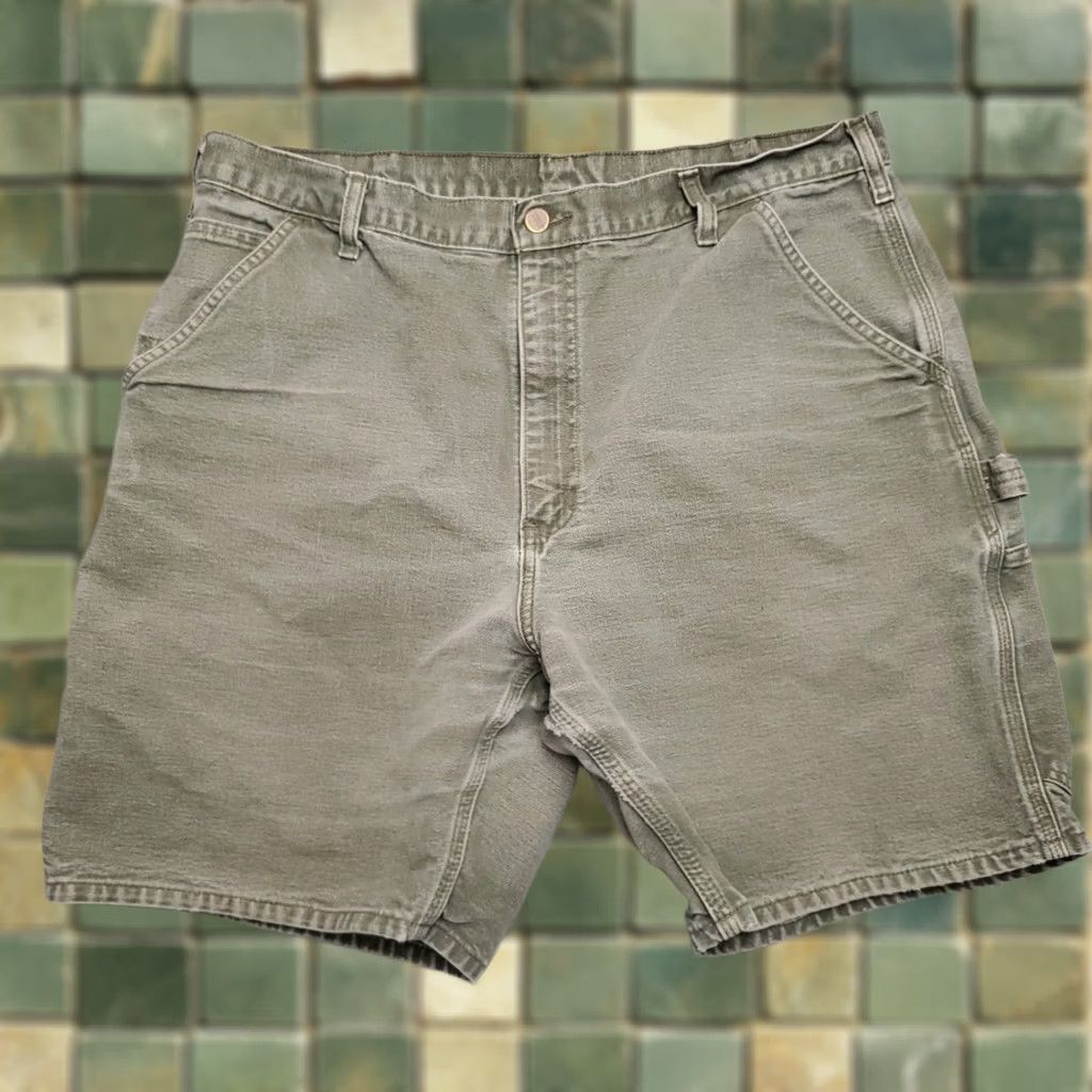 Carhartt VINTAGE Carhartt Shorts Mens 38 Moss Green Canvas Carpenter Work Cargo B25 MOS Size US 38 / EU 54 - 1 Thumbnail