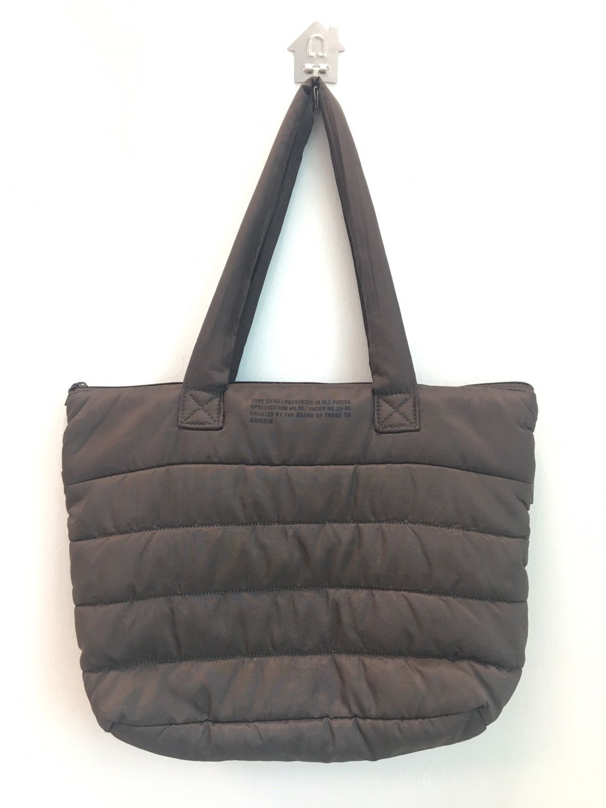 image of Vintage Cabane De Zucca Type Zu Tote Bag Army Style in Grey, Men's