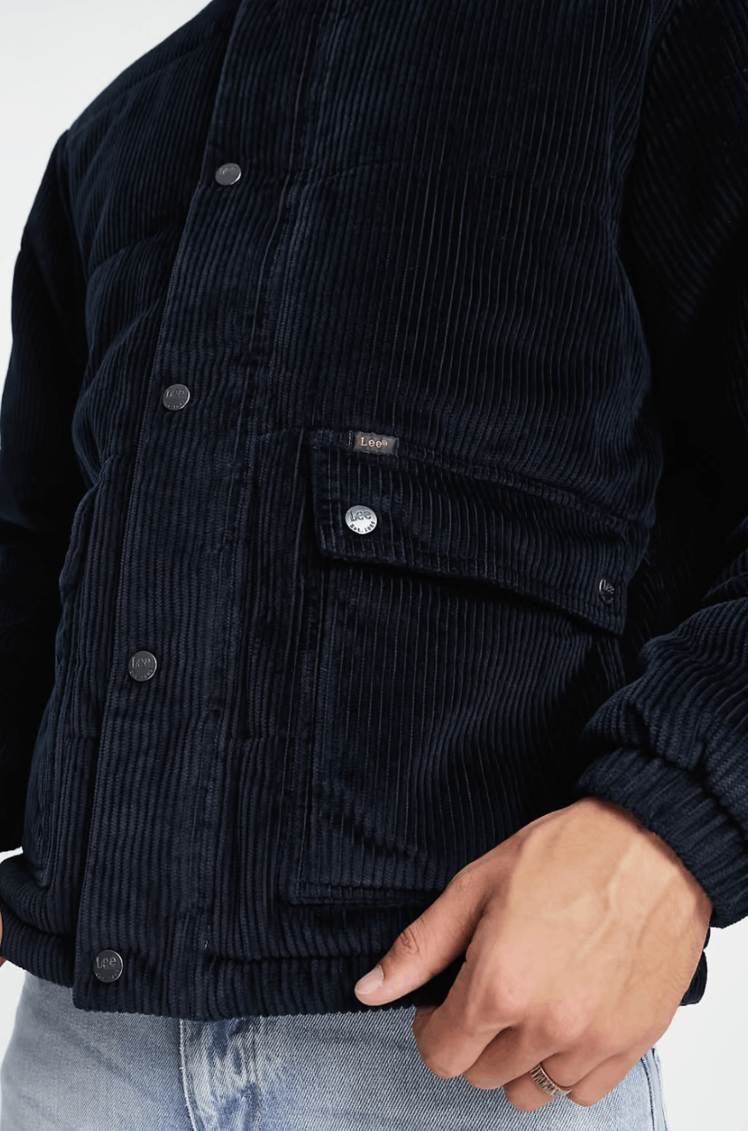 Lee Lee 2 Pockets Wide Wale Cord Puffer Jacket Navy XXL Size US XXL / EU 58 / 5 - 20 Thumbnail