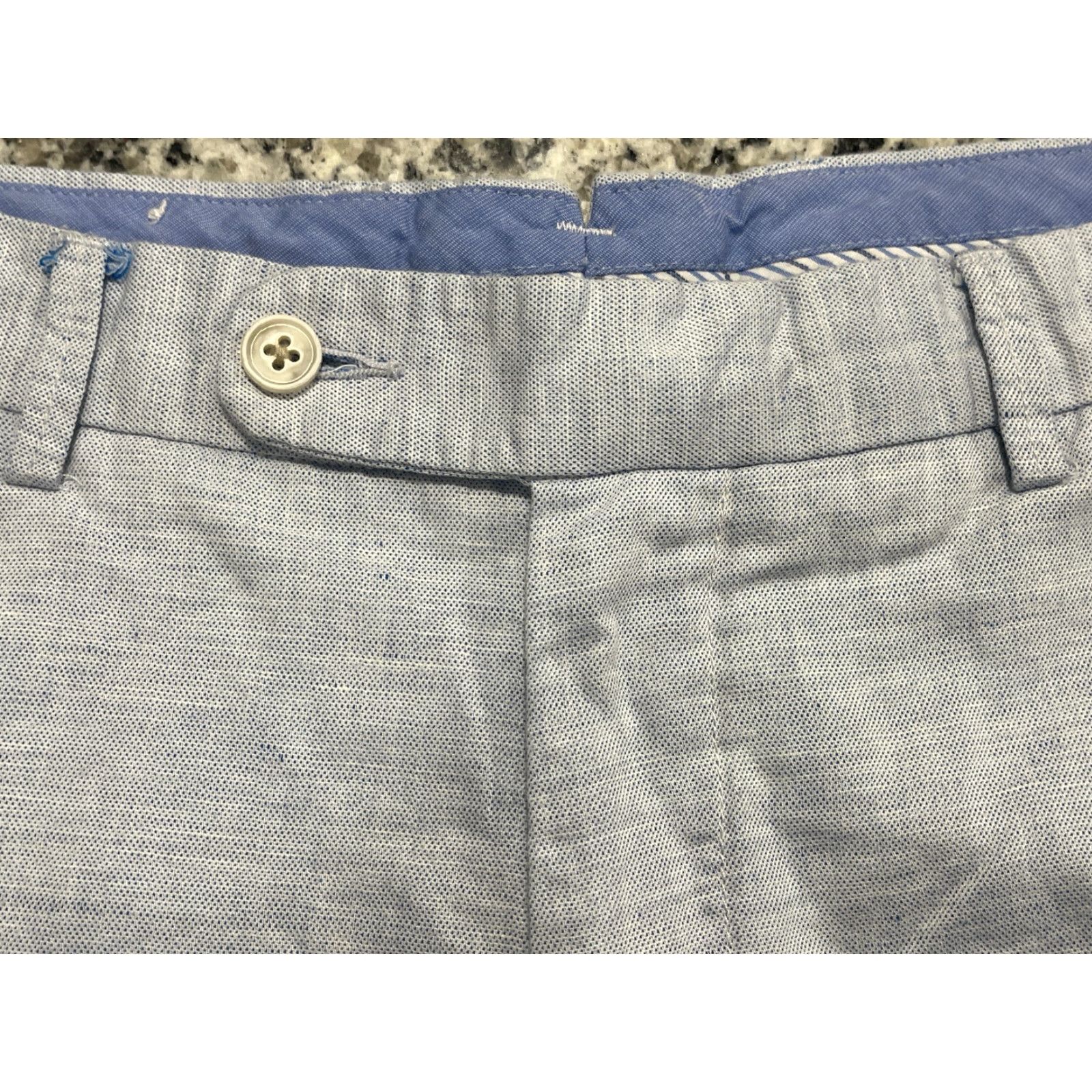 Peter Millar Peter Millar Shorts Light Blue Linen Blend Mens Size 35 34 X 8.5 Size US 35 - 2 Thumbnail
