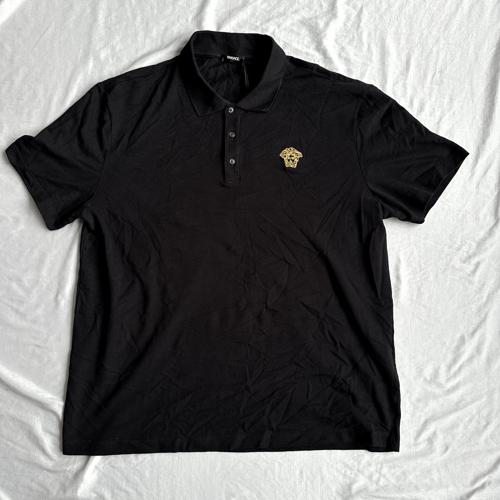 Versace Versace Black Polo With Medusa Head on Right Chest Size XL Size US XL / EU 56 / 4 - 1 Thumbnail