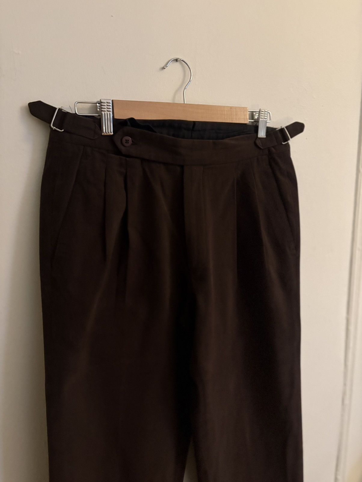 Stoffa Stoffa Double Pleat Trouser in Peached Cotton Size US 31 - 1 Thumbnail