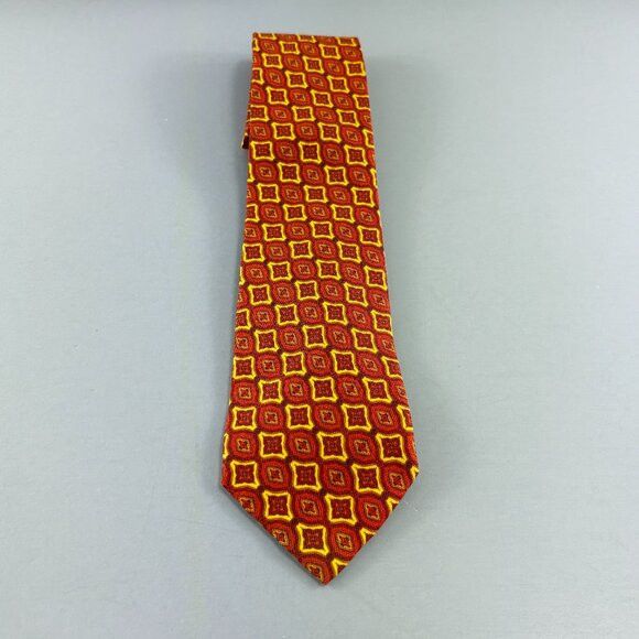Etro ETRO Orange / Yellow Geometric Men's Tie 3 1/4" x 61" Size ONE SIZE - 1 Thumbnail