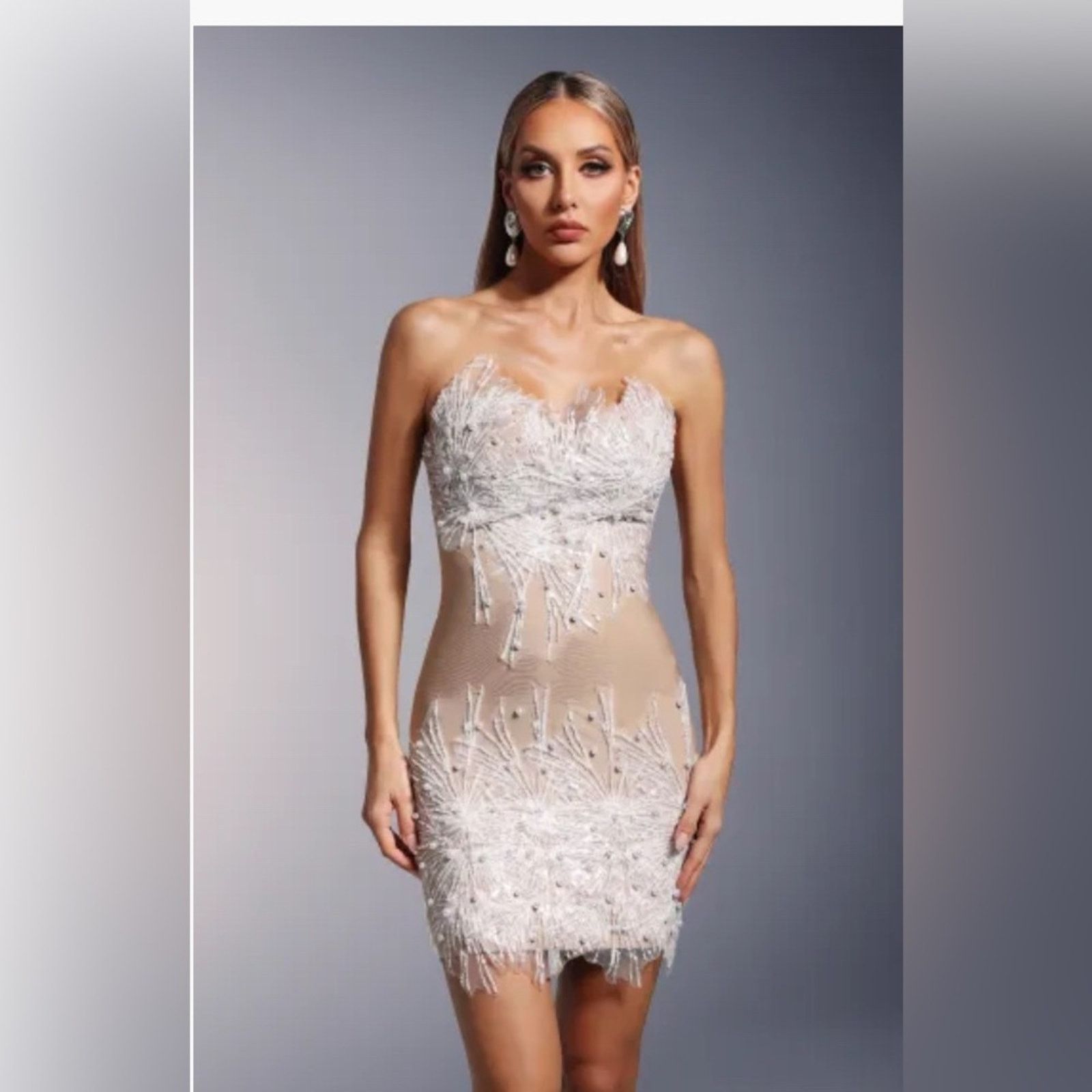 Other Chic Strapless White Dress size S Size S / US 4 / IT 40 - 4 Thumbnail