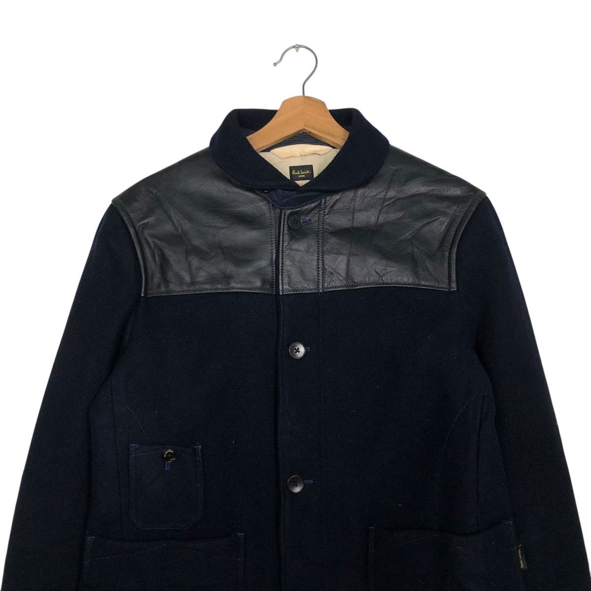 Paul Smith 🔥VINTAGE WOOL JACKET PAUL SMITH JEANS LEATHER PARTS HAND Size US M / EU 48-50 / 2 - 5 Thumbnail