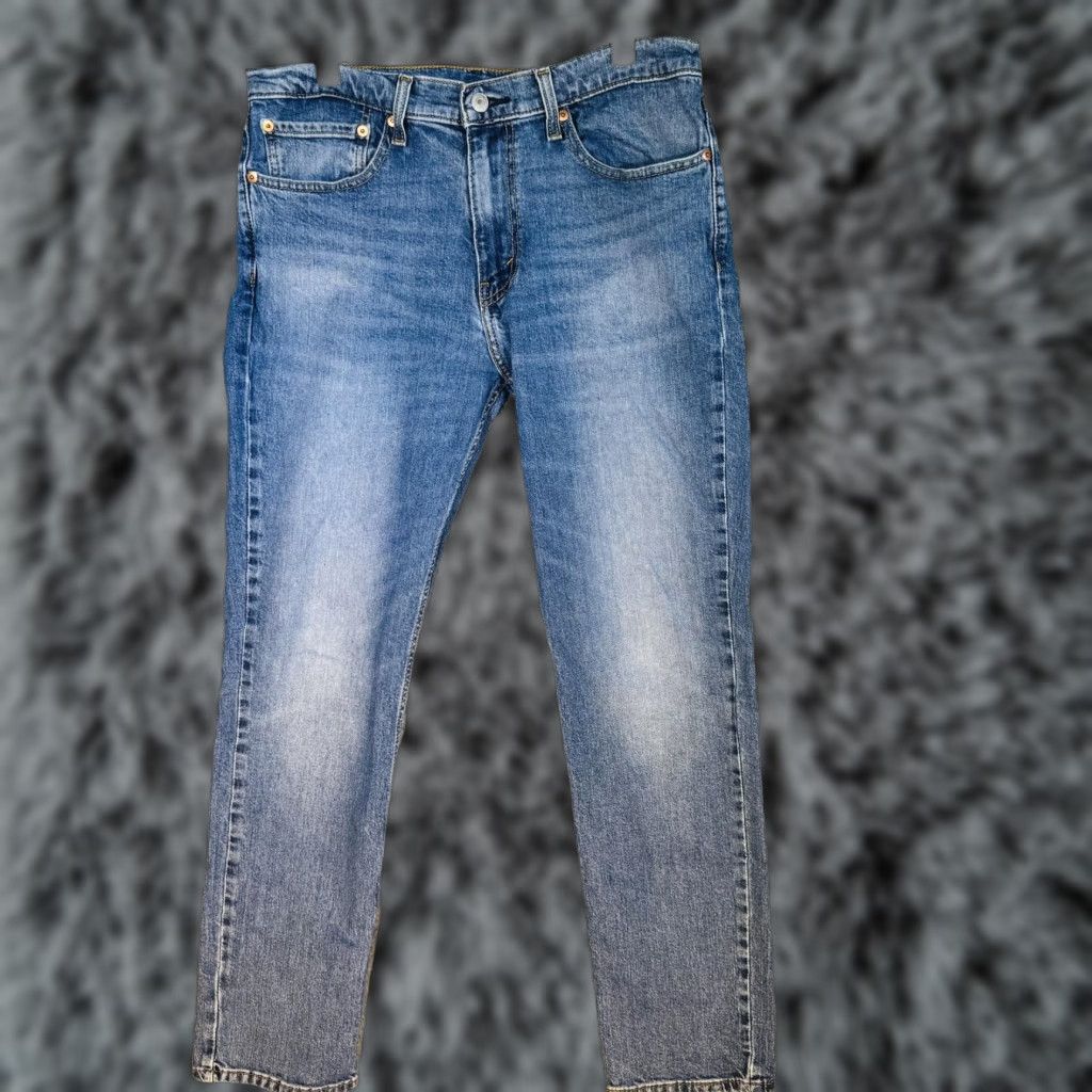 Levi's Levi's 511 Jeans Mens 34x32 Blue Light Wash Slim Tapered Stretch Denim Zip Fly Jeans Size US 34 / EU 50 - 1 Thumbnail