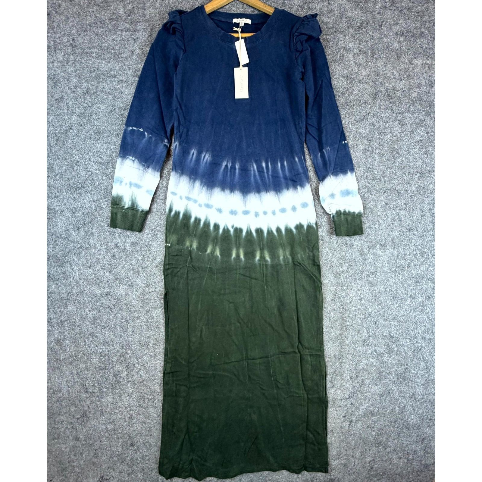 Z Supply Z Supply Ruffle Maxi Dress XS Tie Dye Black Iris Boho Beachy Size XS / US 0-2 / IT 36-38 - 1 Thumbnail