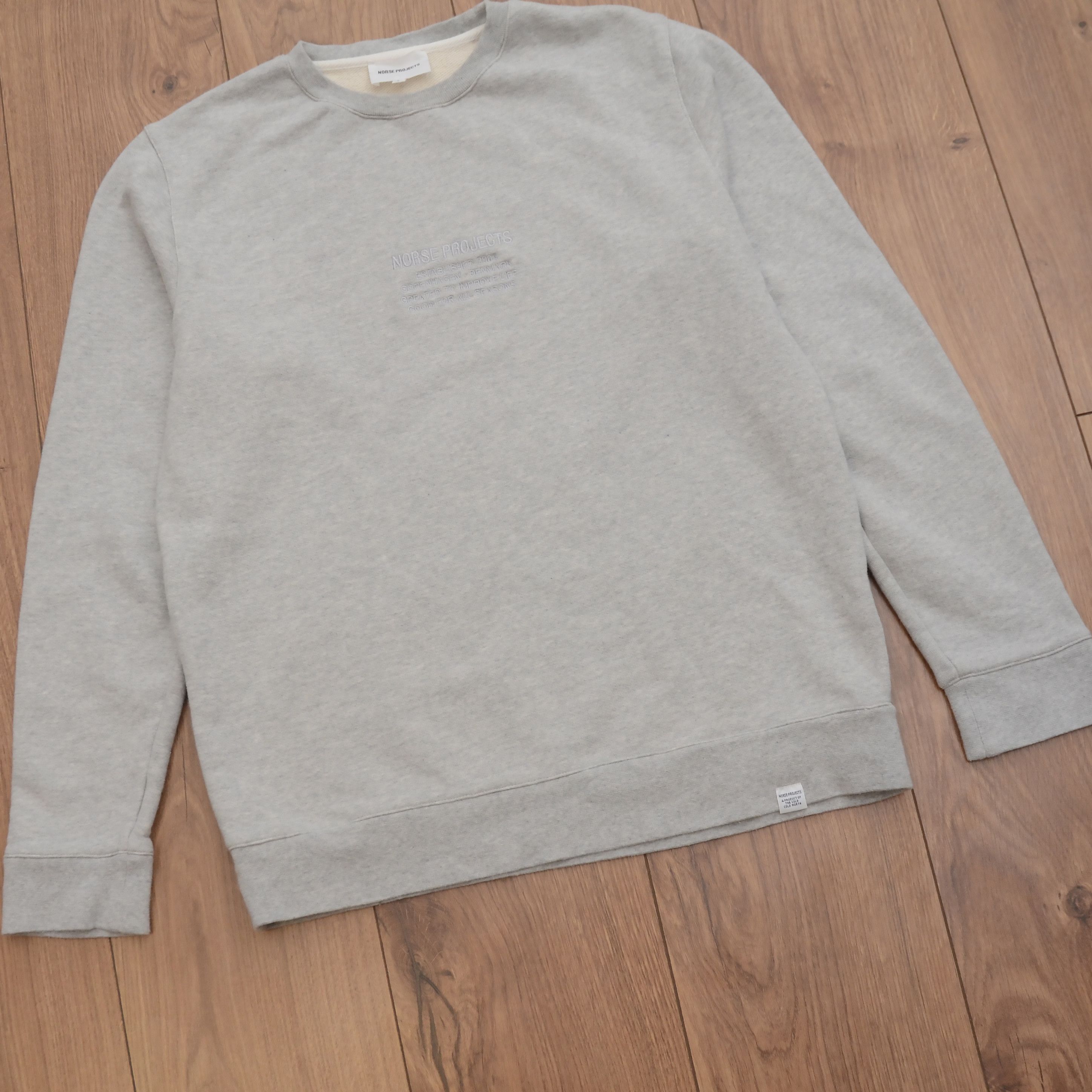 Norse Projects Norse Projects VAGN LOGO CREW Long Sweatshirt Sz L Big Logo Size US L / EU 52-54 / 3 - 4 Thumbnail