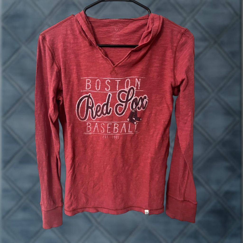 MLB VINTAGE Boston Red Sox Shirt MLB Baseball Hoodie Long Sleeve Red S Womens 90s Baseball Team Merch Logo Size S / US 4 / IT 40 - 1 Thumbnail