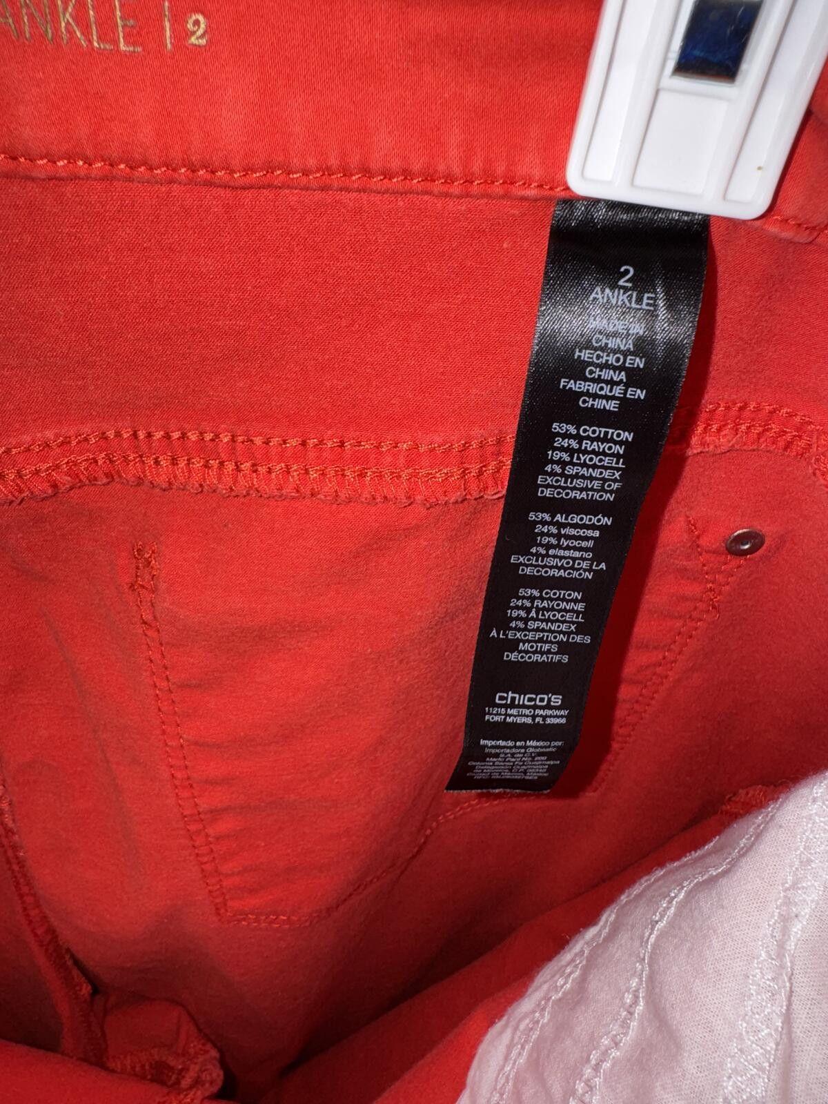 Chicos Chico's So Slimming Girlfriend Ankle Pants Red Size 6 Size 28" / US 6 / IT 42 - 4 Thumbnail