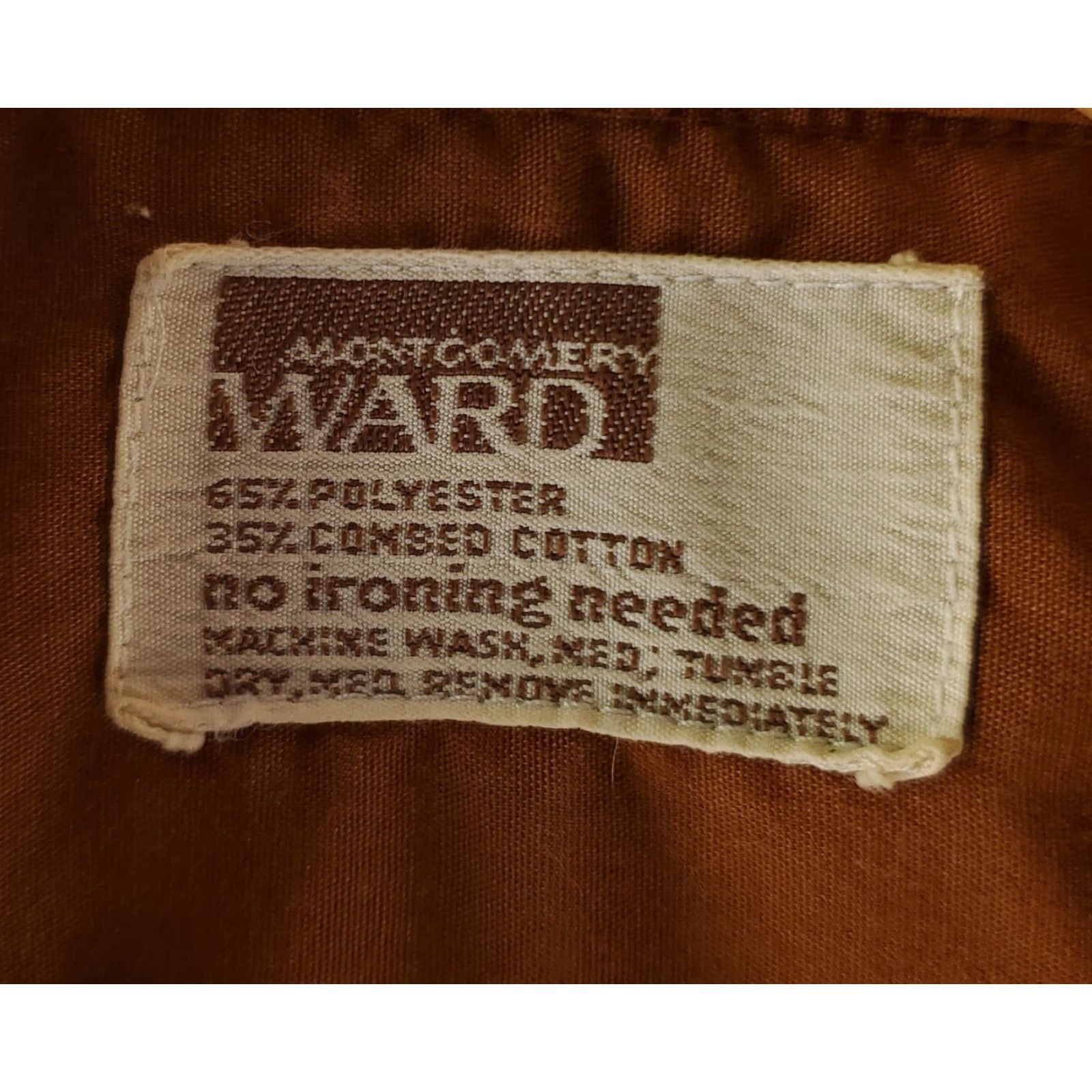 Vintage VINTAGE Montgomery Ward Shirt Mens L Brown 70s Casual Button Up Disco Collar Short Sleeve Button Up Shirt Size US L / EU 52-54 / 3 - 4 Thumbnail