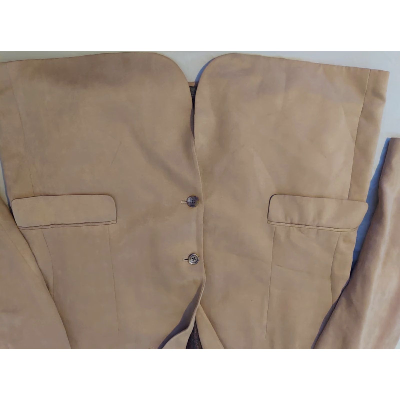Polo Ralph Lauren Polo Ralph Lauren Blazer 44R Mens Beige Cotton Solid Single-Breasted Notch Lapel Jacket Regular Size Mens Size US XXL / EU 58 / 5 - 3 Thumbnail
