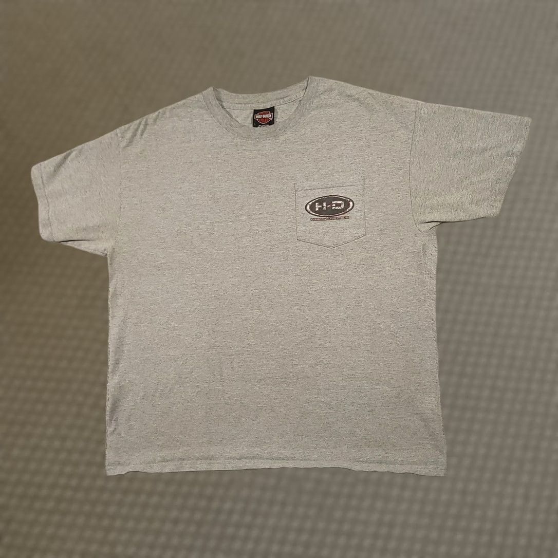Harley Davidson Harley-Davidson Shirt Mens L Gray Pocket Tee TNT Quincy Illinois Dealer Graphic Print Crew Neck Short Sleeve Size US L / EU 52-54 / 3 - 1 Thumbnail