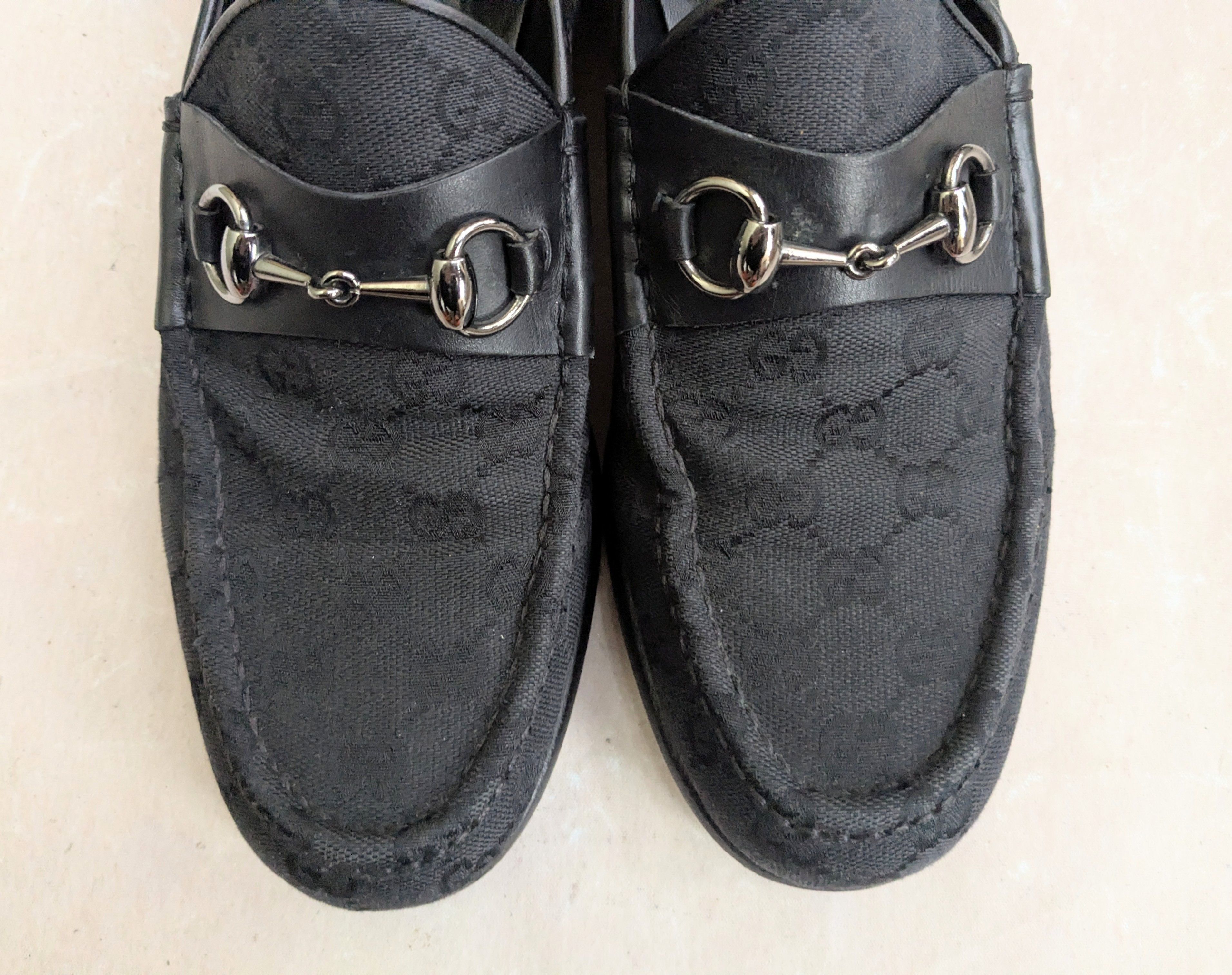 Gucci Gucci Horsebit Loafers Black 10 Monogram GG Logo Canvas Size US 10 / EU 43 - 3 Thumbnail