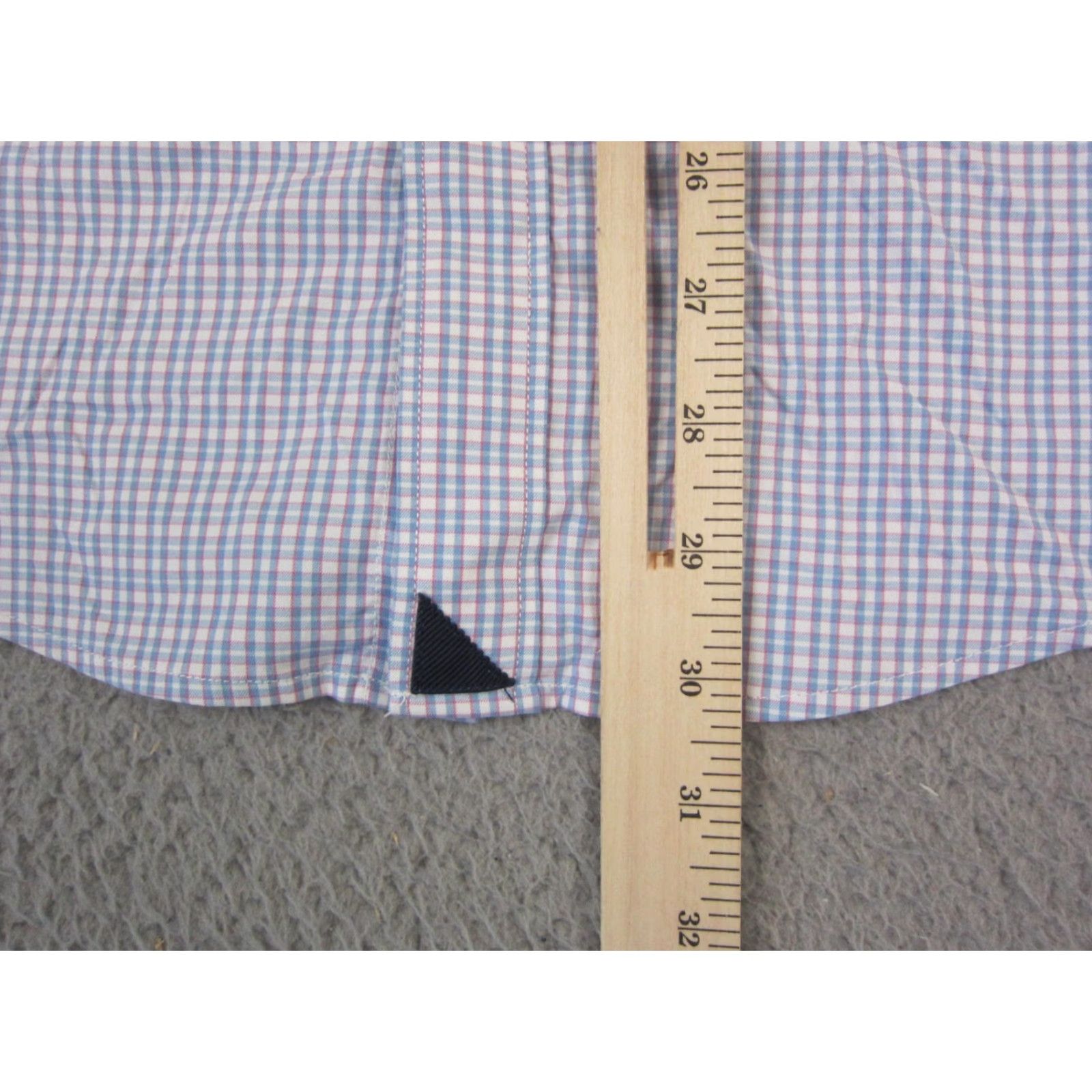 UNTUCKit UNTUCKit Shirt Large Blue Check Gingham Button Up Mens Formal Casual Button-Up Style Classic 70s? Size 42R - 7 Thumbnail