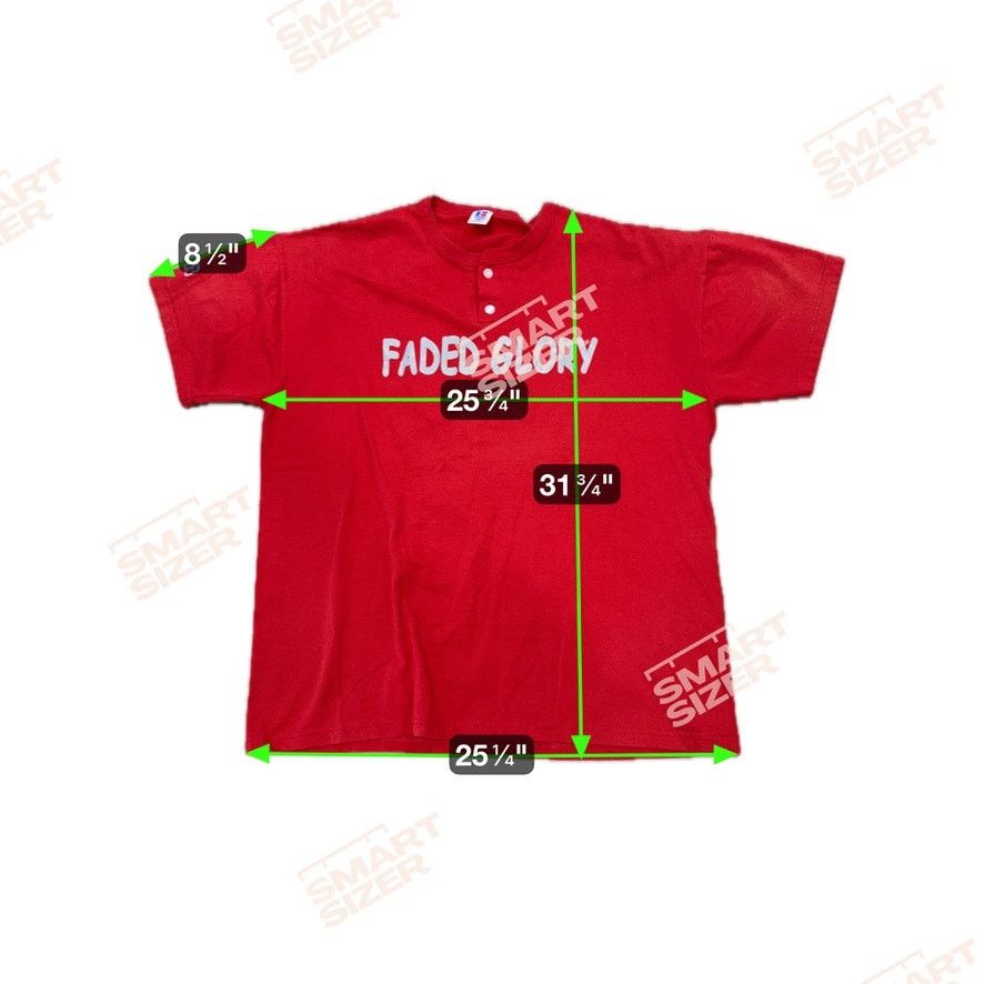 Russell Athletic Vintage Russell XXL Red Henley Jersey Tee Faded Distressed Size US XXL / EU 58 / 5 - 3 Thumbnail