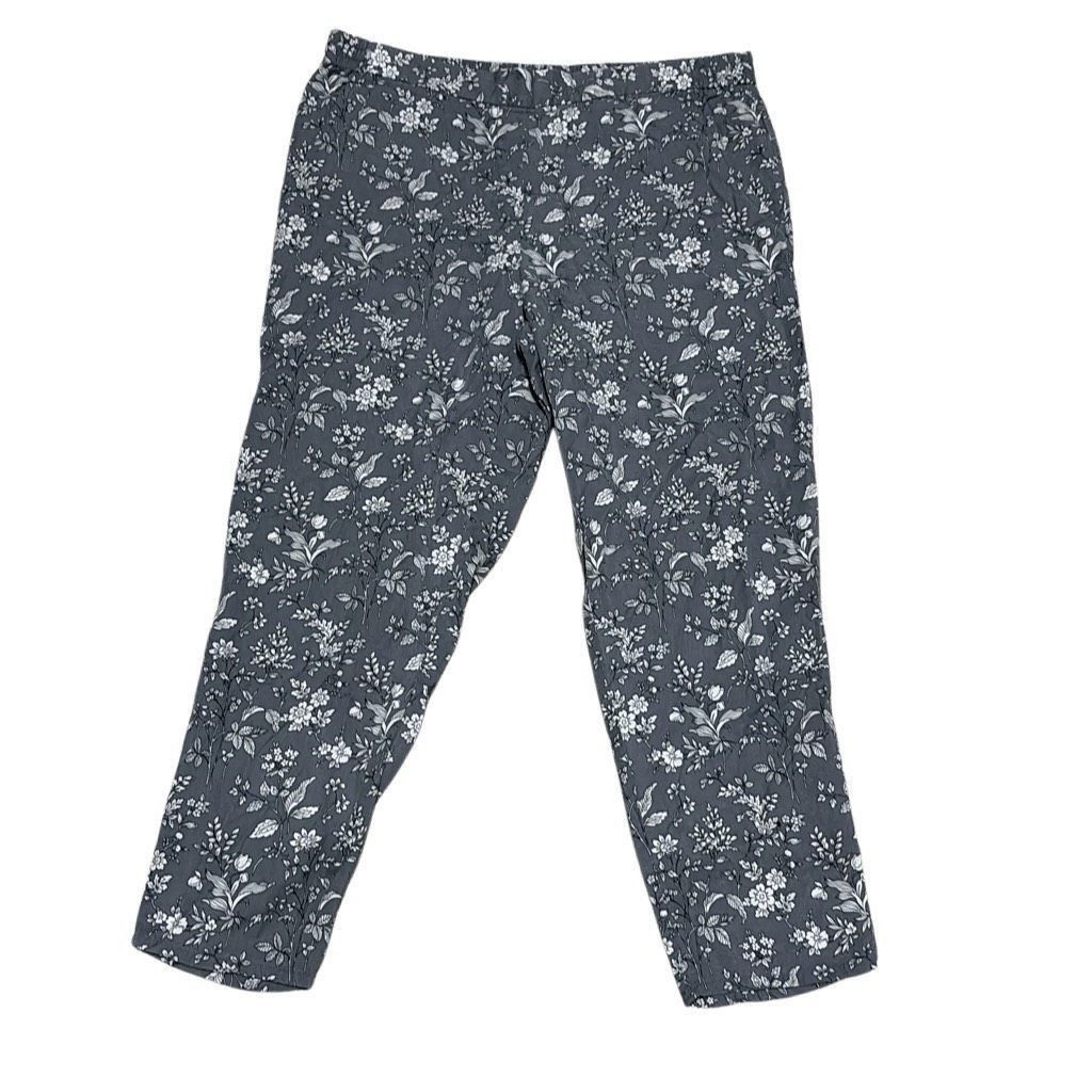Gap Gap Womens Large Gray Floral Print Pull On Elastic Waist Hig Size 32" / US 10 / IT 46 - 1 Thumbnail