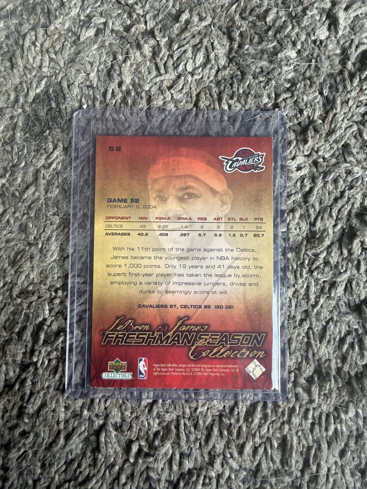 NBA 2004 Upper Deck Collectibles #52 LeBron James Rookie Card Size ONE SIZE - 2 Thumbnail