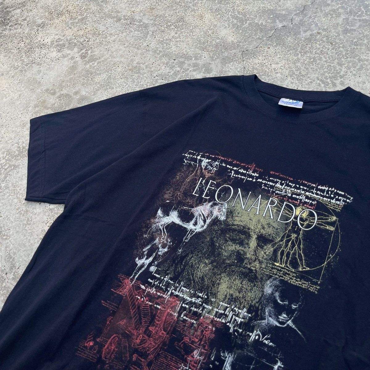 Arts & Science Leonardo Da Vinci 90s Art Nice Print Out Design Tee Rare Size US L / EU 52-54 / 3 - 3 Thumbnail