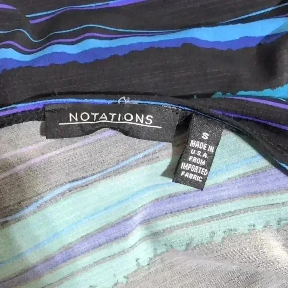 Vintage Ruched Front blouse with Built in Shell Blue/Black sz S by Size S / US 4 / IT 40 - 4 Thumbnail