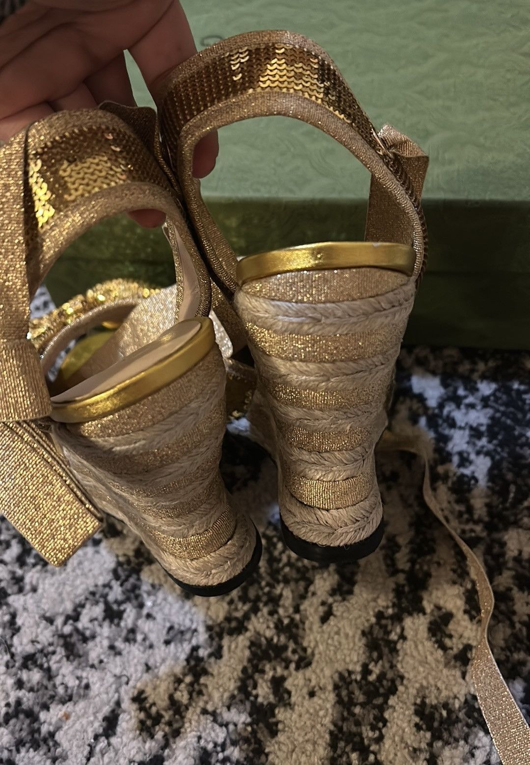 Gucci Gucci Gold Sequin Espadrilles Sandals size 40 Size US 10 / IT 40 - 6 Thumbnail