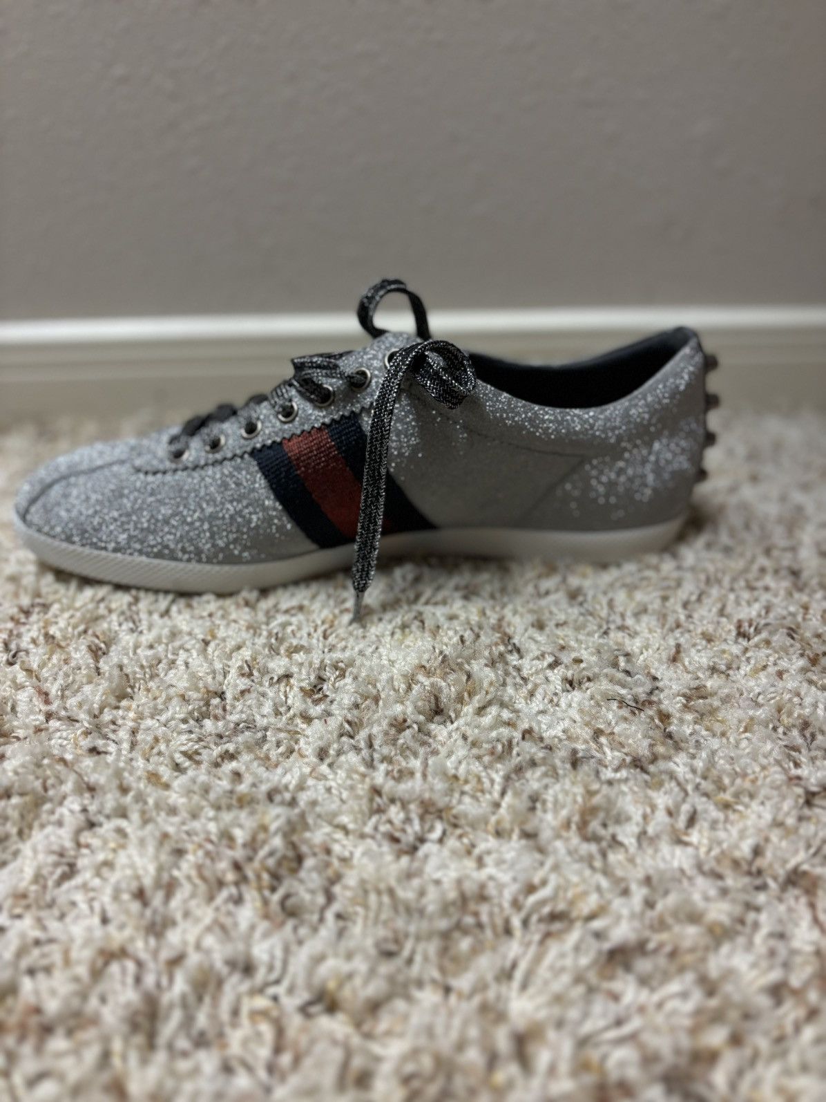 Gucci Gucci Glitter Silver Striped Sneakers Bambi Size US 8.5 / EU 41-42 - 6 Thumbnail