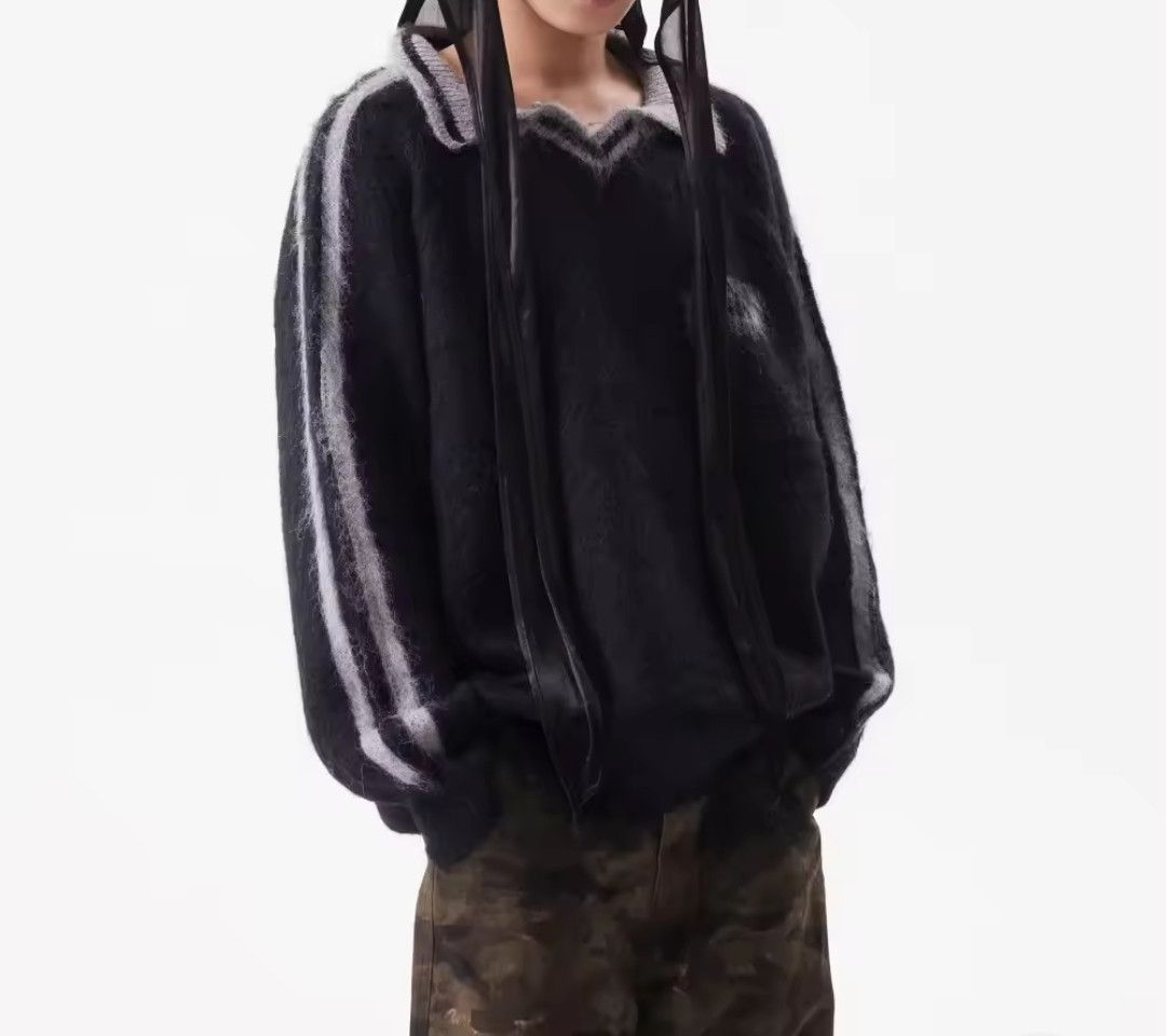 Japanese Brand Blur Plush Collar Nect Sweatshirt Stripe Size US M / EU 48-50 / 2 - 4 Thumbnail