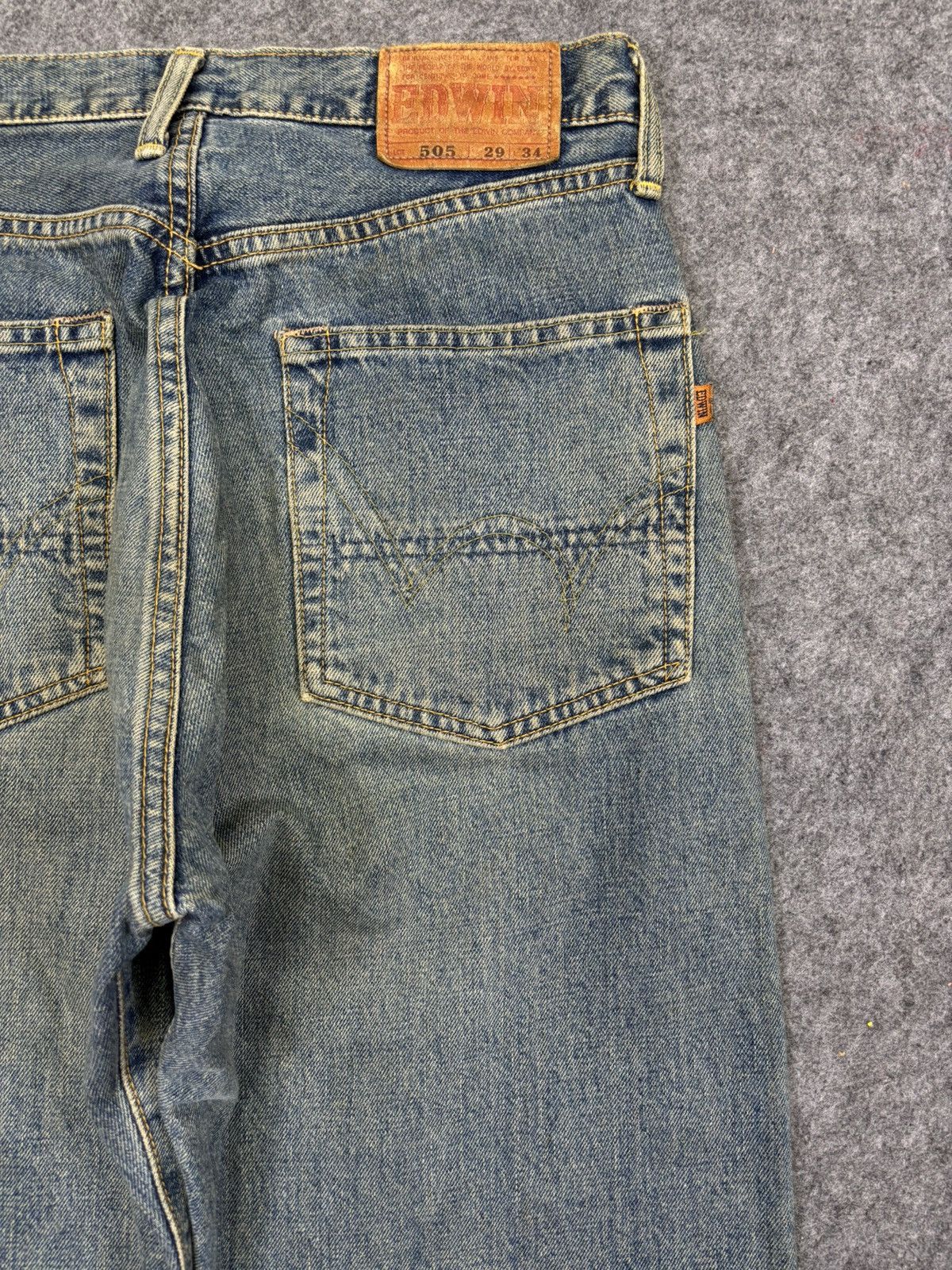 Edwin Wide Baggy 90s Selvedge Edwin 505 Medium Wash Denim F829 Size US 29 - 8 Thumbnail