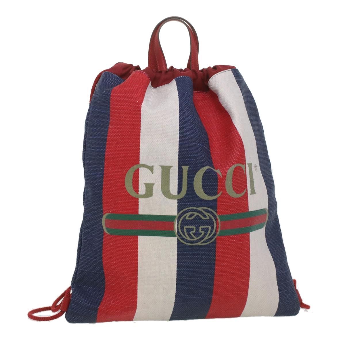 Gucci GUCCI Web Sherry Line Backpack Canvas Tricolor Red Blue Size ONE SIZE - 1 Thumbnail