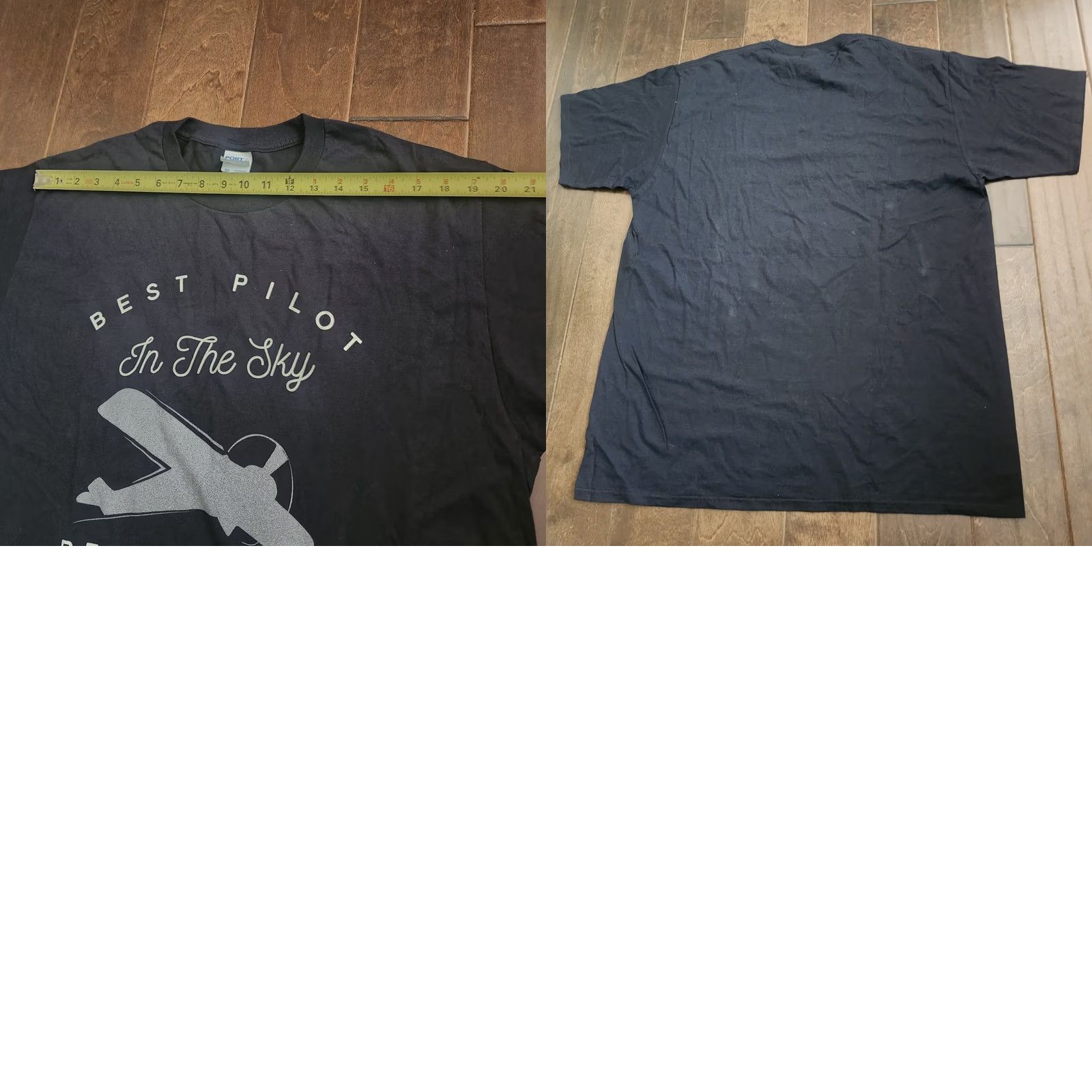 Port & Company Best Pilot In The Sky Shirt XL Airplane Dad Graphic Tee Gift Father Size US XL / EU 56 / 4 - 9 Thumbnail