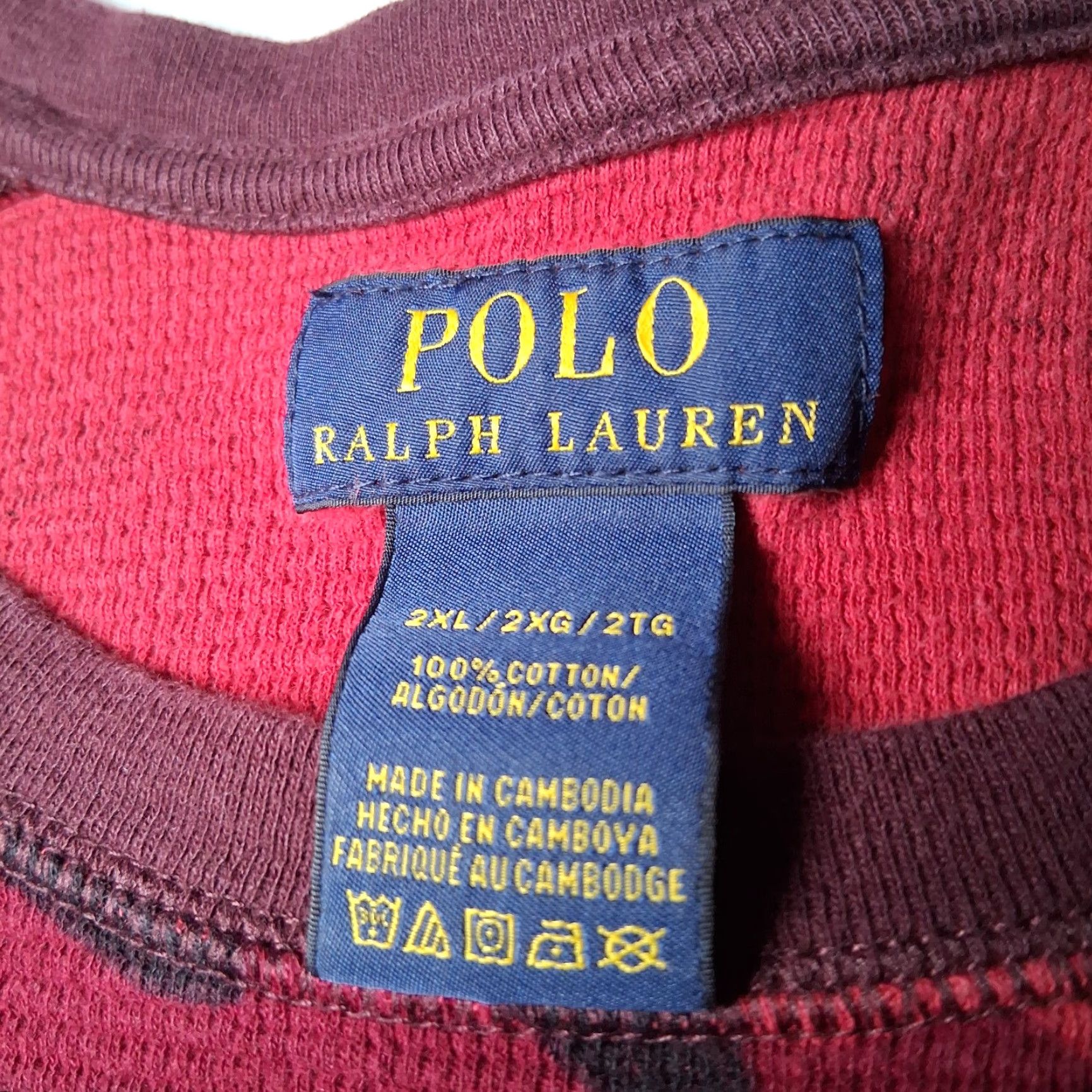Polo Ralph Lauren Polo Ralph Lauren Thermal Shirt Men 2XL Camouflage Crew Neck Red Maroon Logo Long Sleeve T-Shirt Size US XXL / EU 58 / 5 - 7 Thumbnail