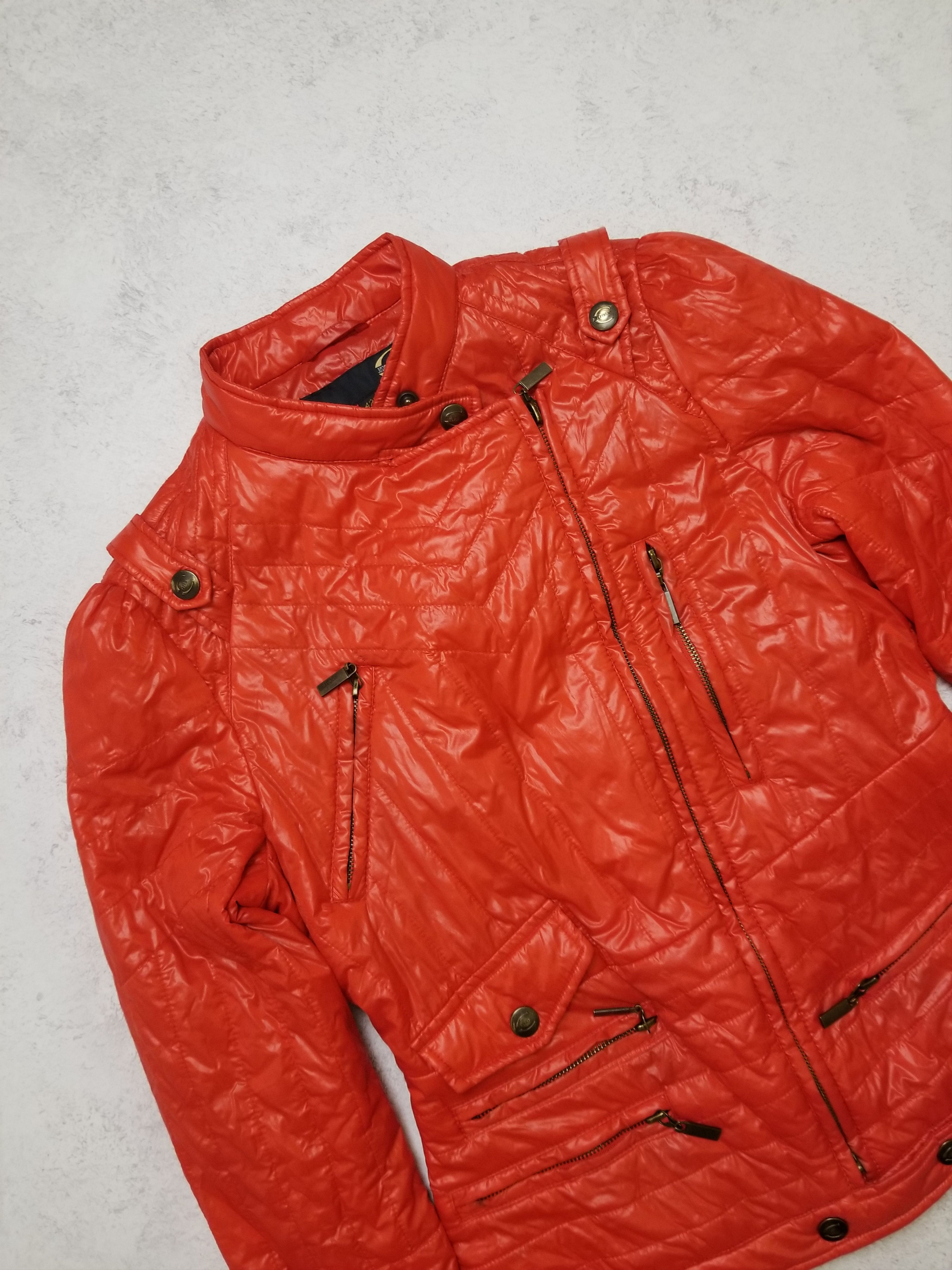 Just Cavalli Y2K Biker Slim Puffer Red Jacket Size M / US 6-8 / IT 42-44 - 4 Thumbnail