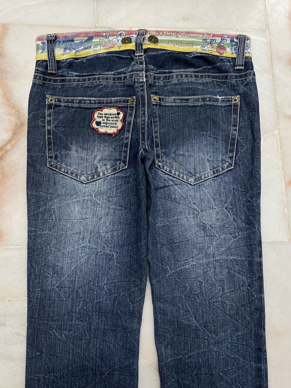 If Six Was Nine × Vintage 💥Vintage 90s Style Hyper Beach Stone Wash Patch Jeans Rare Size US 30 / EU 46 - 14 Thumbnail