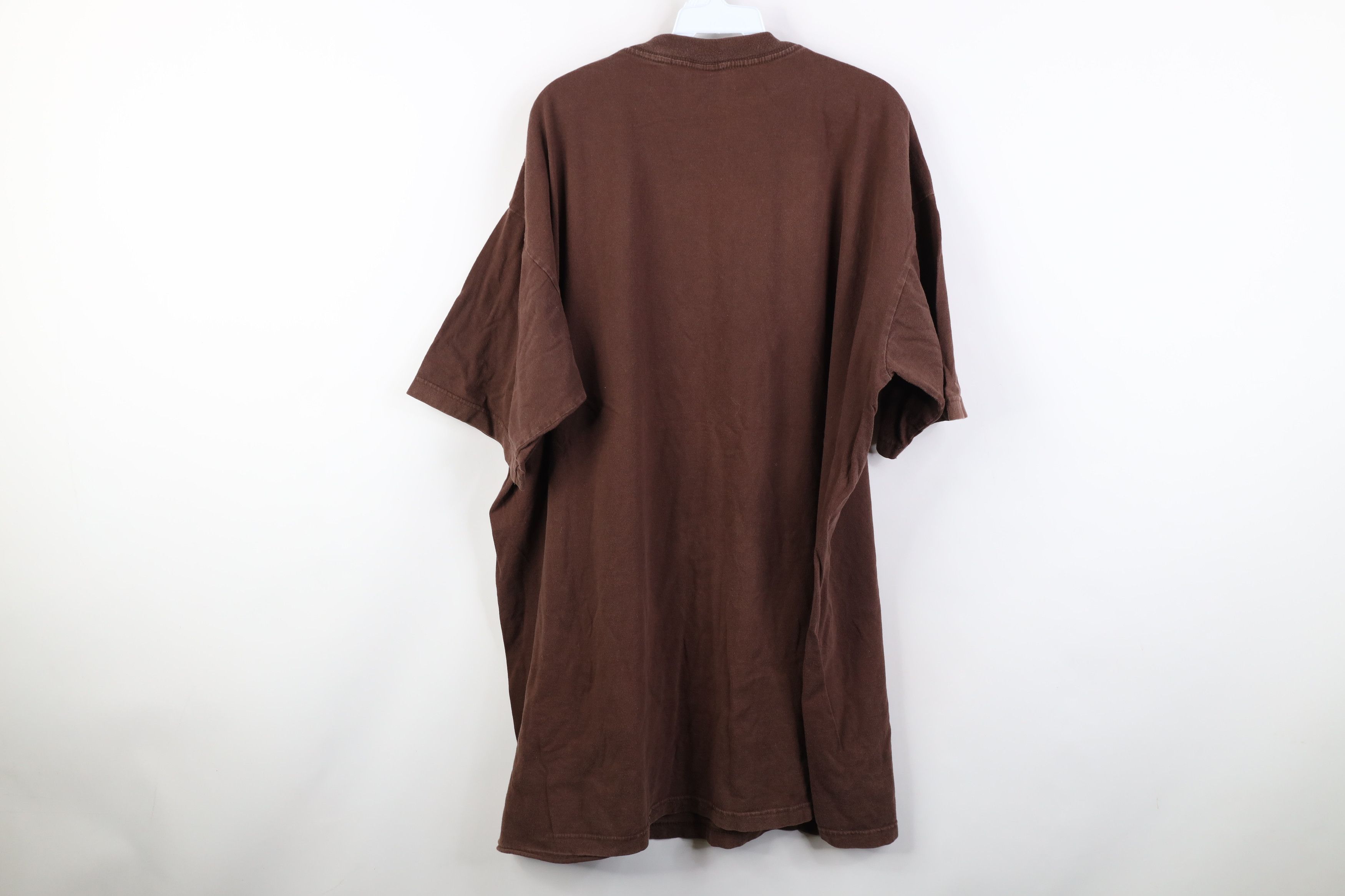 Vintage Vintage 90s Y2K Streetwear Cotton Short Sleeve T-Shirt Brown Size US XXL / EU 58 / 5 - 11 Thumbnail