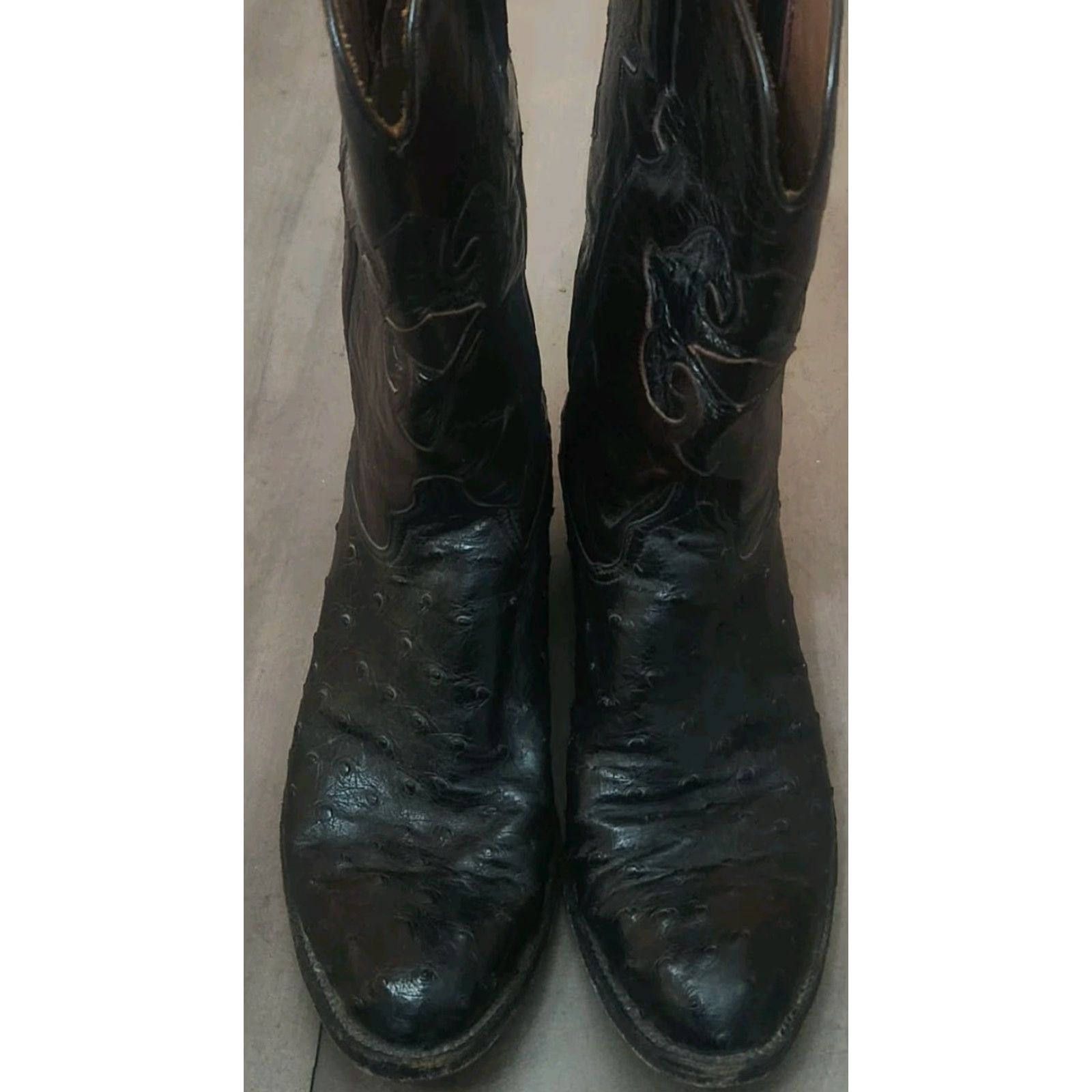 Vintage Lucchese Josephine Western Boots Women’s 9 Black Cherry Ostrich Leather Lucchese Josephine Western Boots Women’s 9 Black Cherry Ostrich Leather Odds Size US 9 / IT 39 - 3 Thumbnail