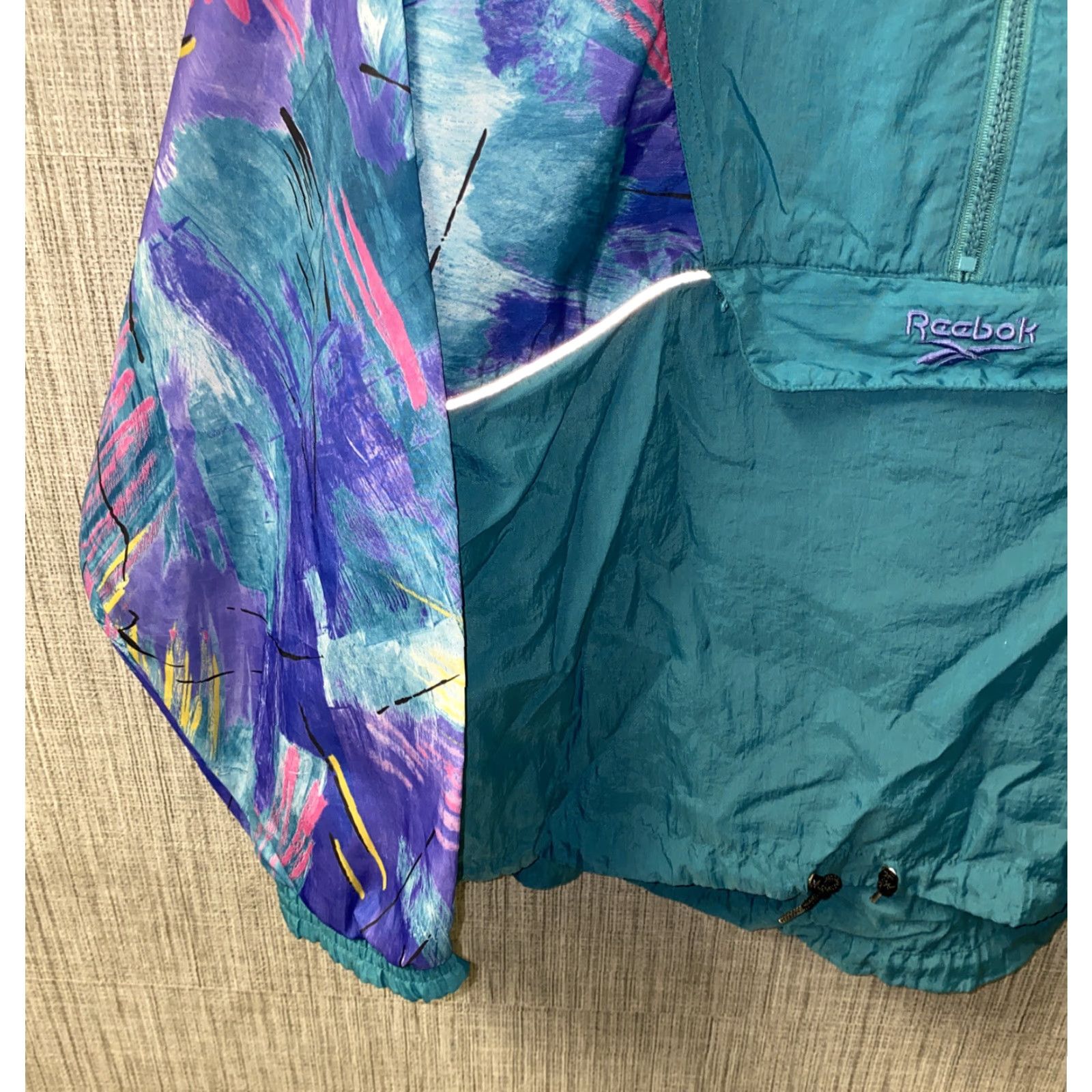 Reebok VINTAGE Reebok Jacket Teal Nylon 1/2 Zip Pullover Mens M Size US M / EU 48-50 / 2 - 4 Thumbnail