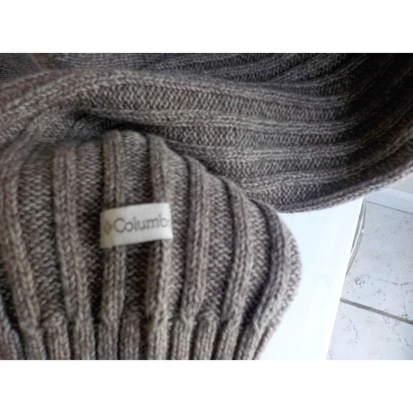 Vintage COLUMBIA Mens Crew Neck Pullover Sweater Cotton Light Brown Large NWT Logo Ribbed Yoke Length 27.5 Sleeve 30 Size US L / EU 52-54 / 3 - 4 Thumbnail