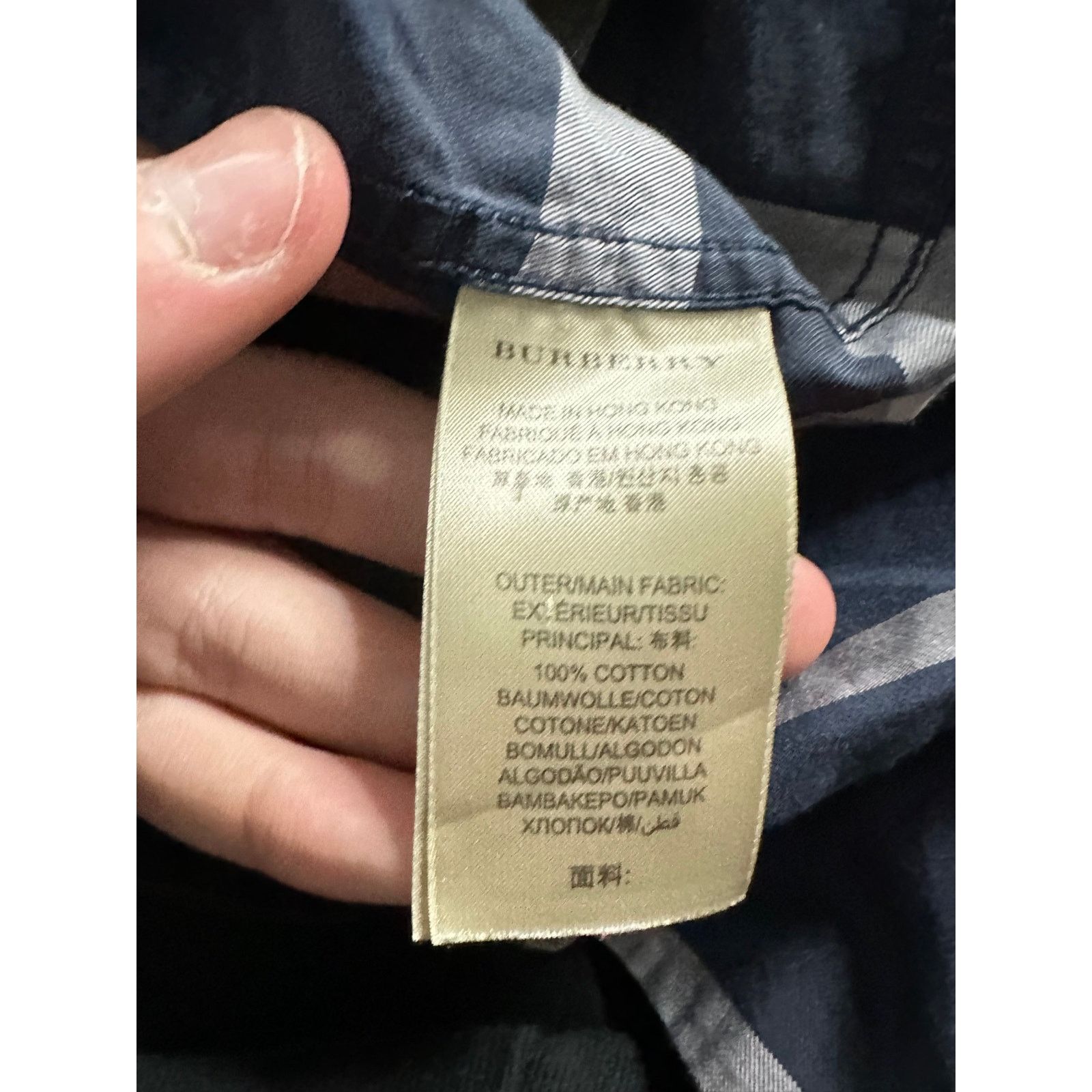 Burberry Burberry Stripe Polo Button Up Navy White Used Medium Size US M / EU 48-50 / 2 - 4 Thumbnail