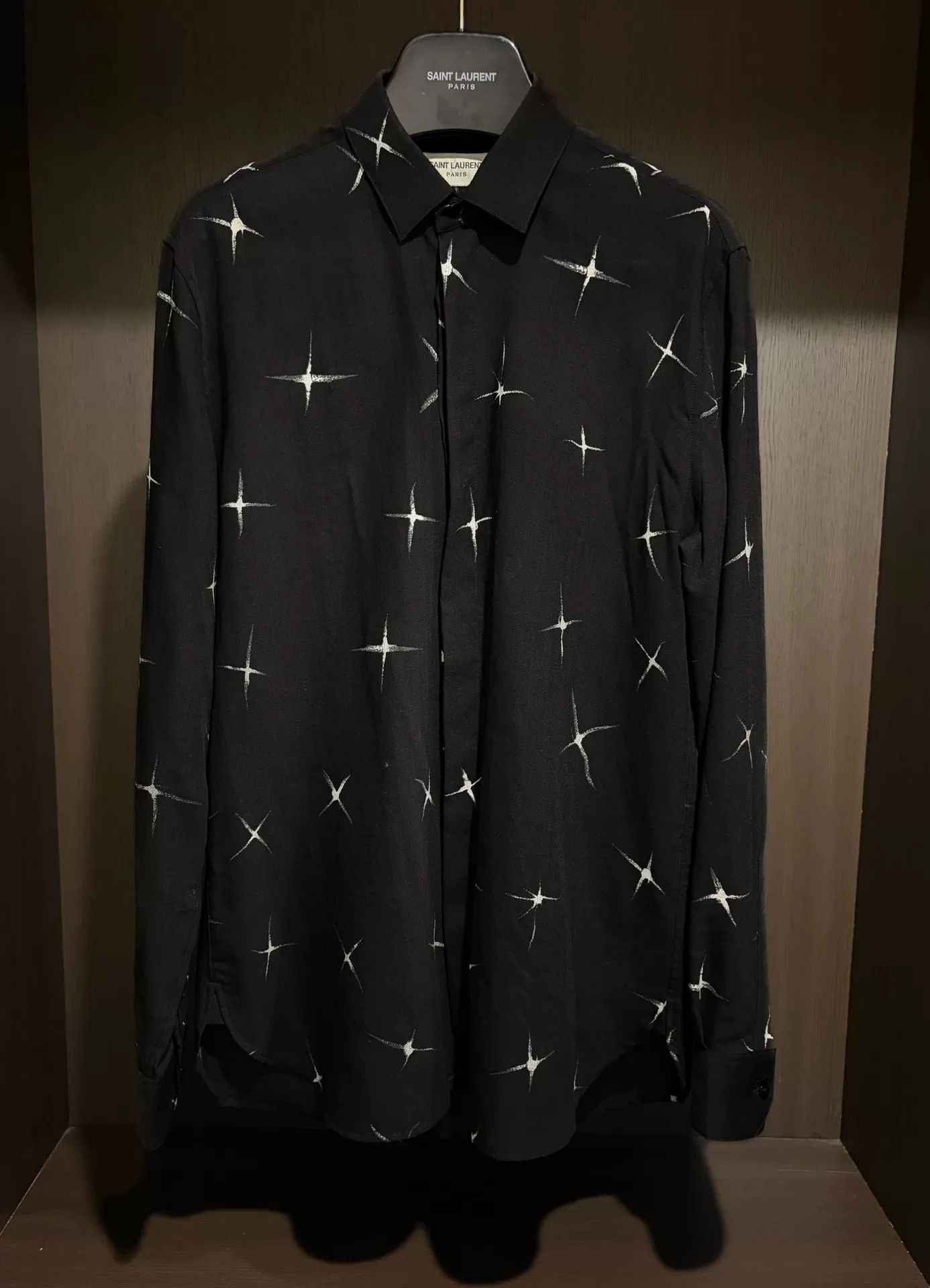 Saint Laurent Paris Saint Laurent Black Star Print Shirt Size M / US 6-8 / IT 42-44 - 1 Thumbnail