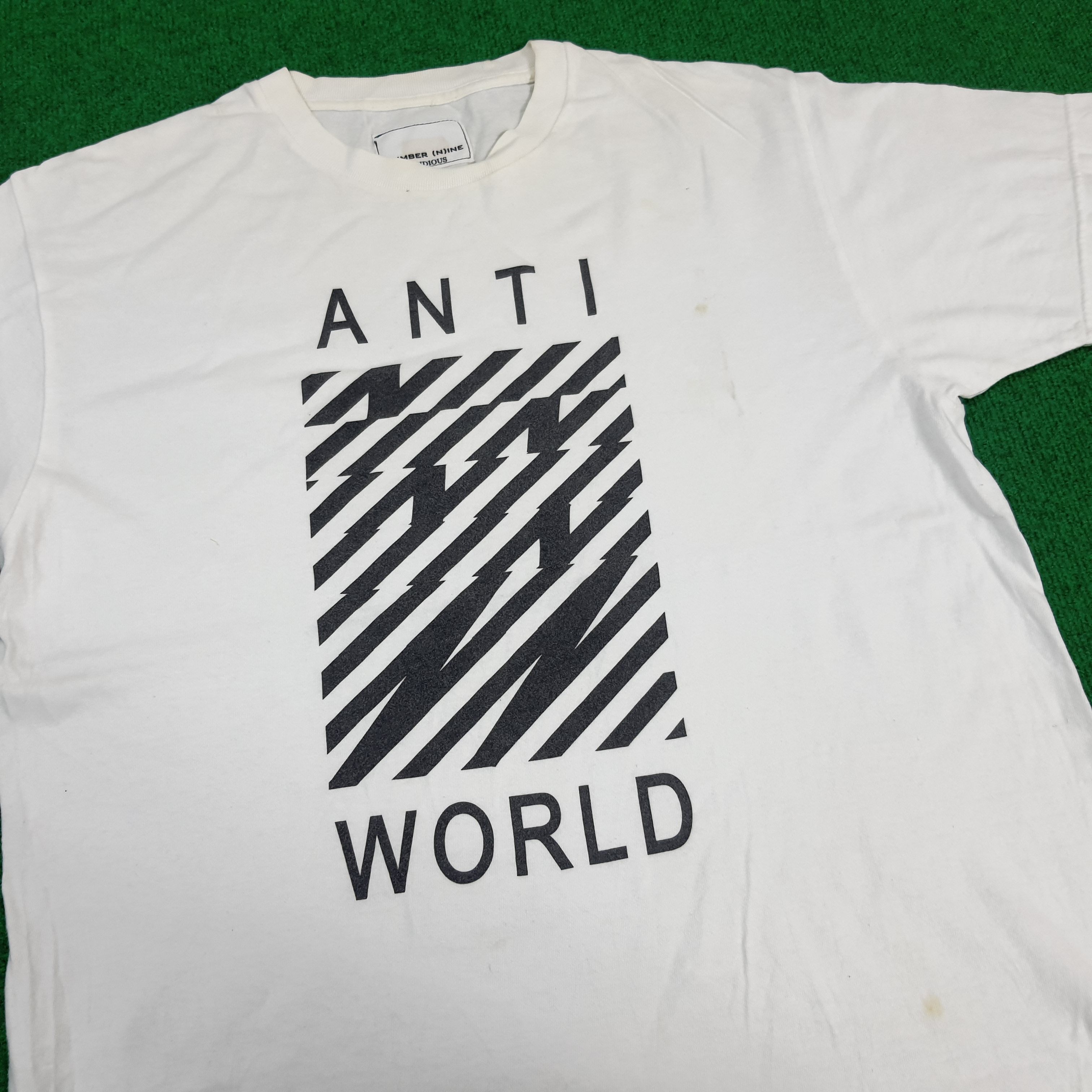 Japanese Brand × Number (N)ine × Vintage Vintage Number Nine Studious Anti World Streetwear Tshirt Size US L / EU 52-54 / 3 - 2 Thumbnail
