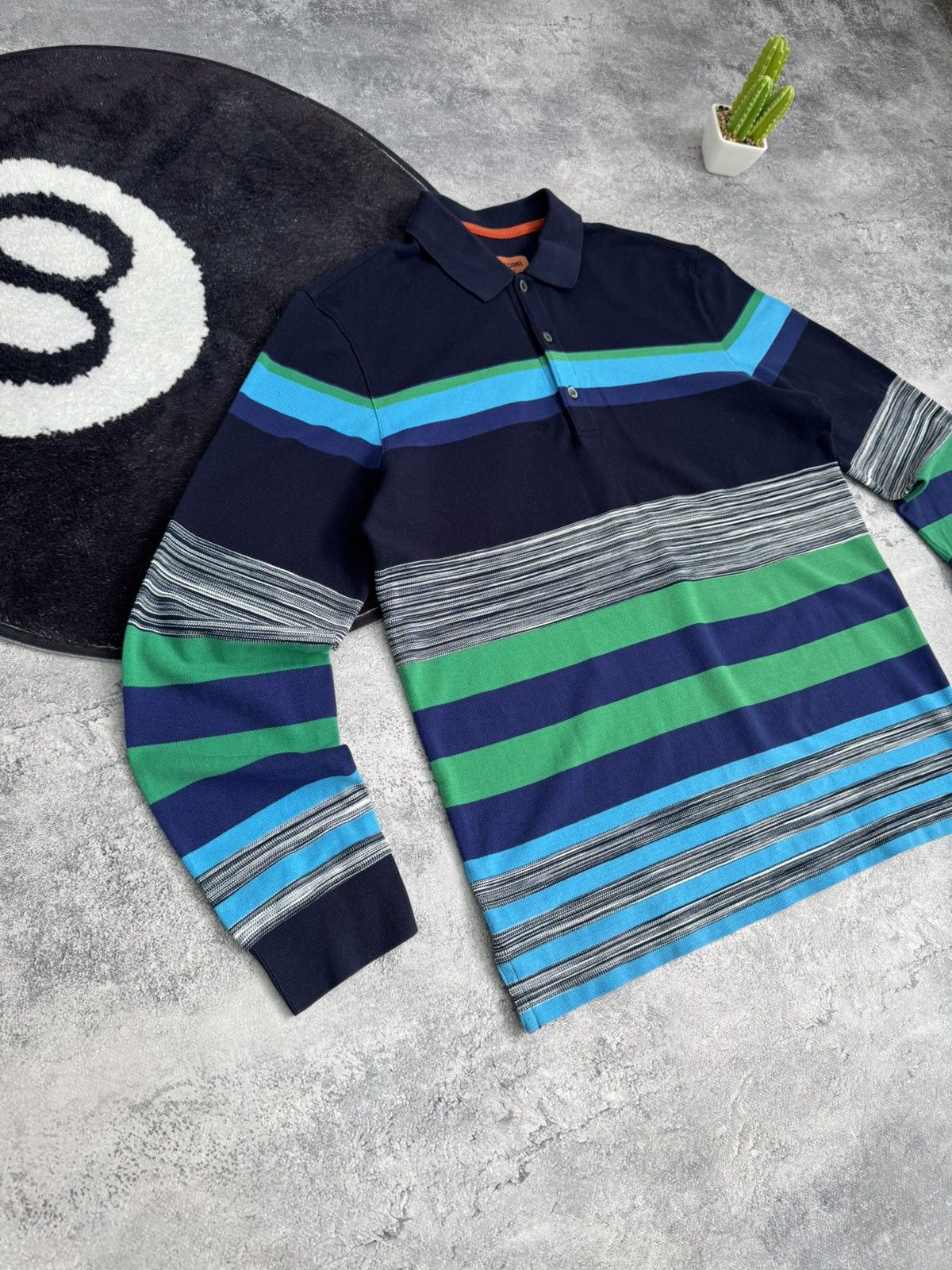 Missoni Missoni Italy Luxury Striped Long Sleeve Navy/ Green/Blue Size US S / EU 44-46 / 1 - 2 Thumbnail