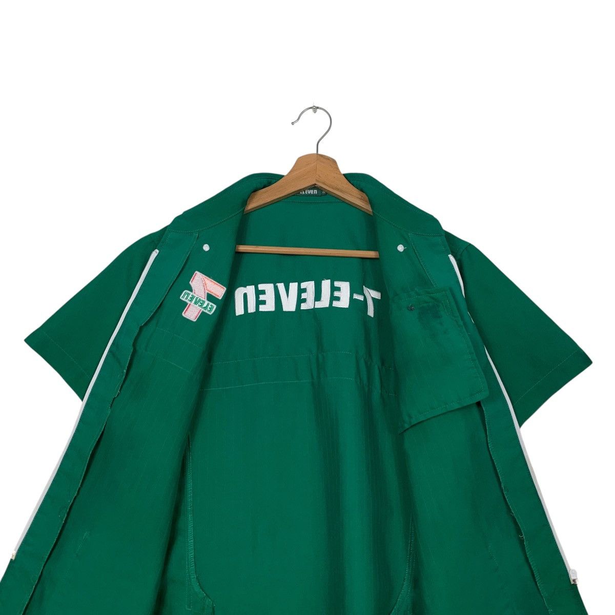 Japanese Brand Vintage 7 ELEVEN Big Logo SS Green Uniform Jacket #2584-C117 Size US M / EU 48-50 / 2 - 12 Thumbnail