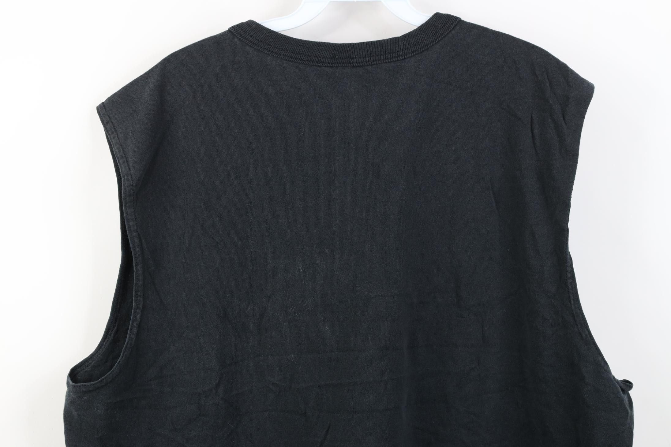 Vintage Vintage 90s Streetwear Blank Sleeveless Muscle T-Shirt Black Size US XL / EU 56 / 4 - 13 Thumbnail