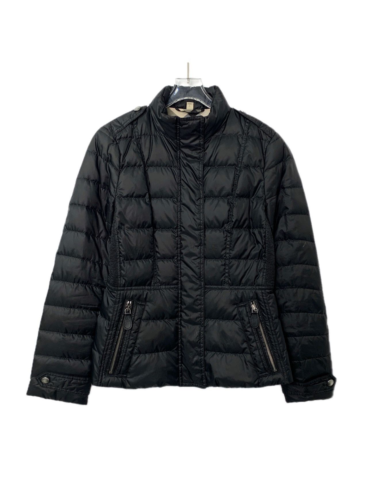 Burberry Burberry Black Waisted Lapel Long Sleeve Down Jacket Size S / US 4 / IT 40 - 1 Thumbnail