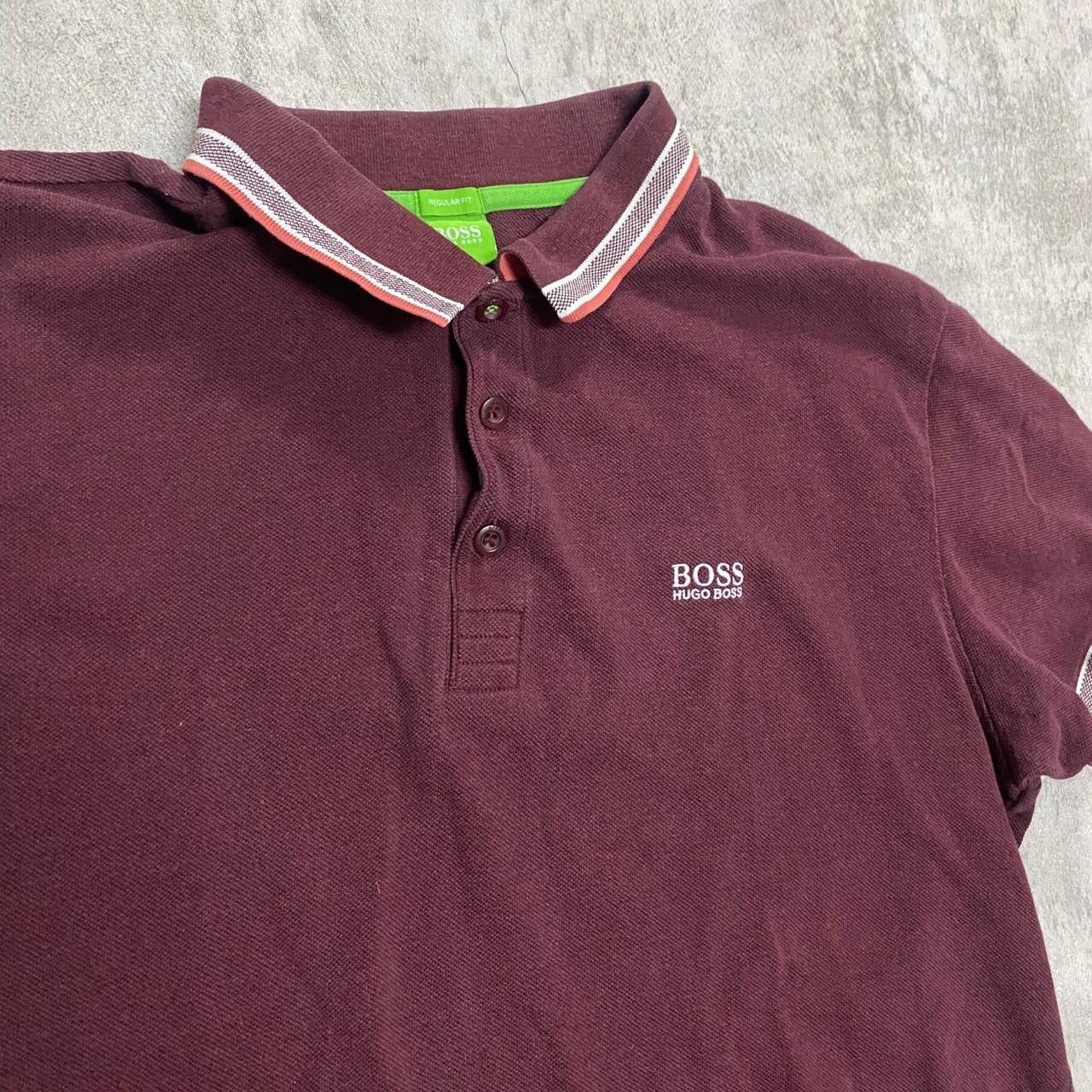 Hugo Boss Hugo Boss Polo T-Shirt Burgundy Rap hip hop gym big boy Size US XL / EU 56 / 4 - 3 Thumbnail