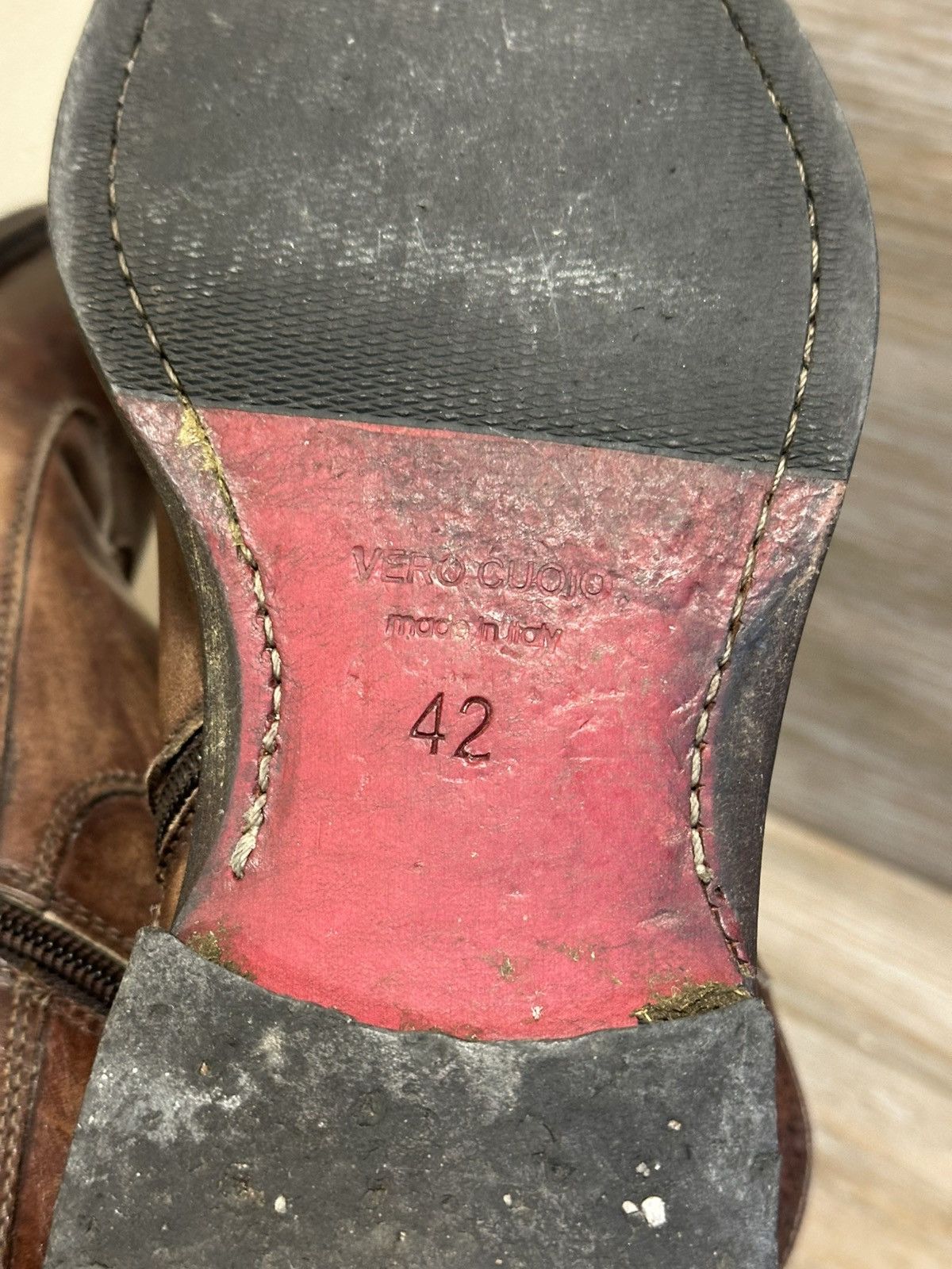 If Six Was Nine AS 98 Vibe Artisan Brown Leather Side Zip Ankle Biker Boots Size US 9.5 / EU 42-43 - 9 Thumbnail